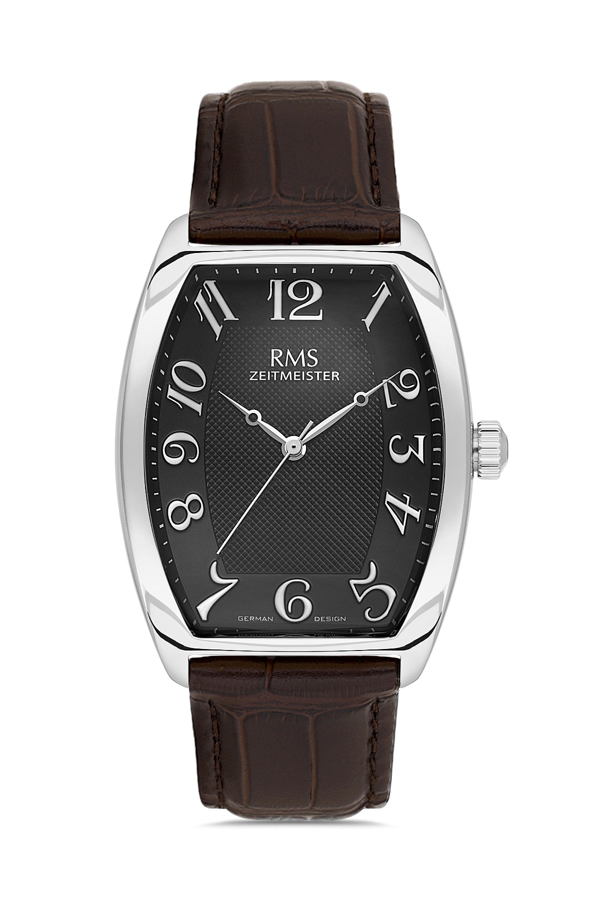 RMS Men's Black Dial Silver Leather Watch - RMS.1.AG1533.112