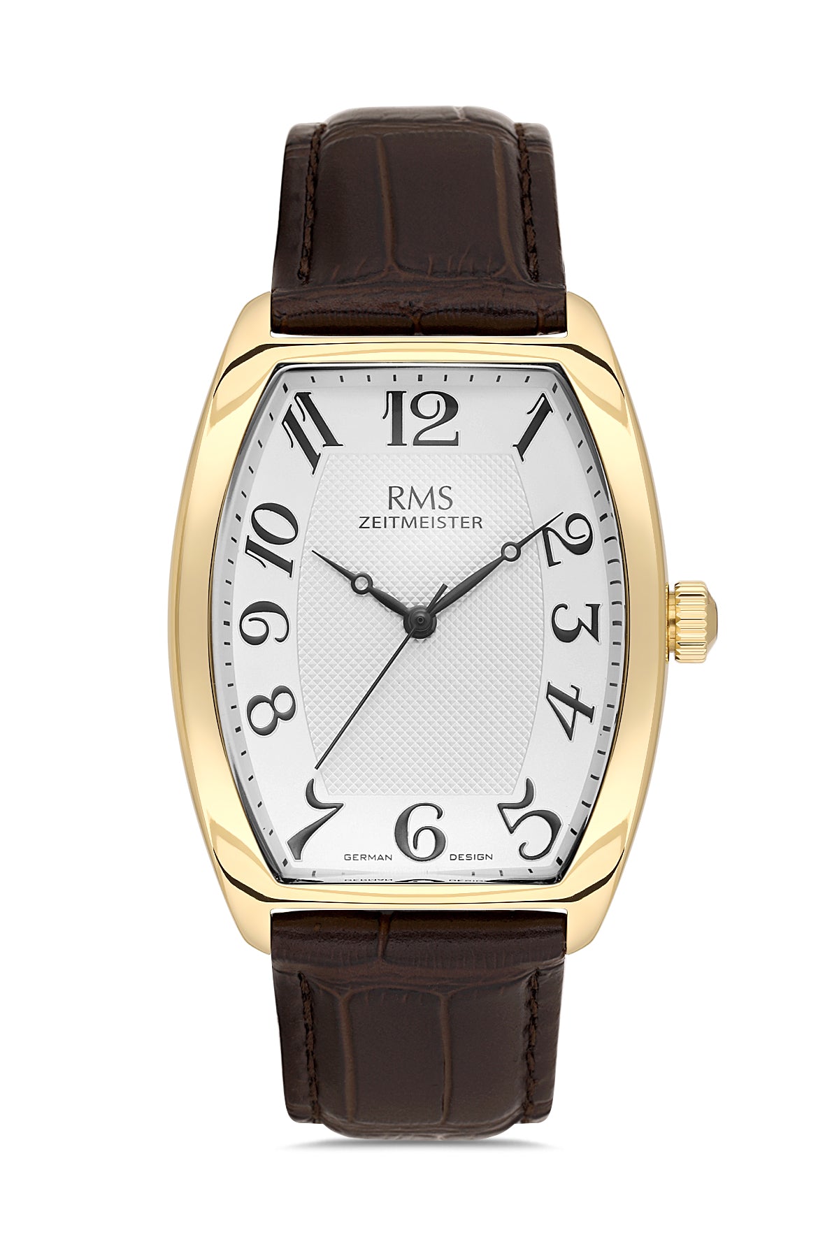RMS Men's Silver Dial Gold Leather Watch - RMS.1.AG1533.160