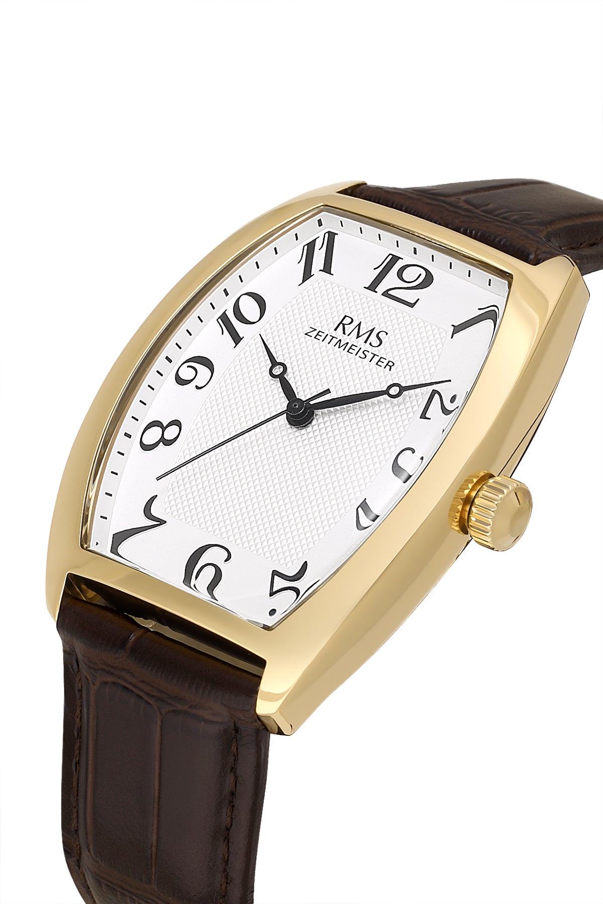 RMS Men's Silver Dial Gold Leather Watch - RMS.1.AG1533.160 - 3