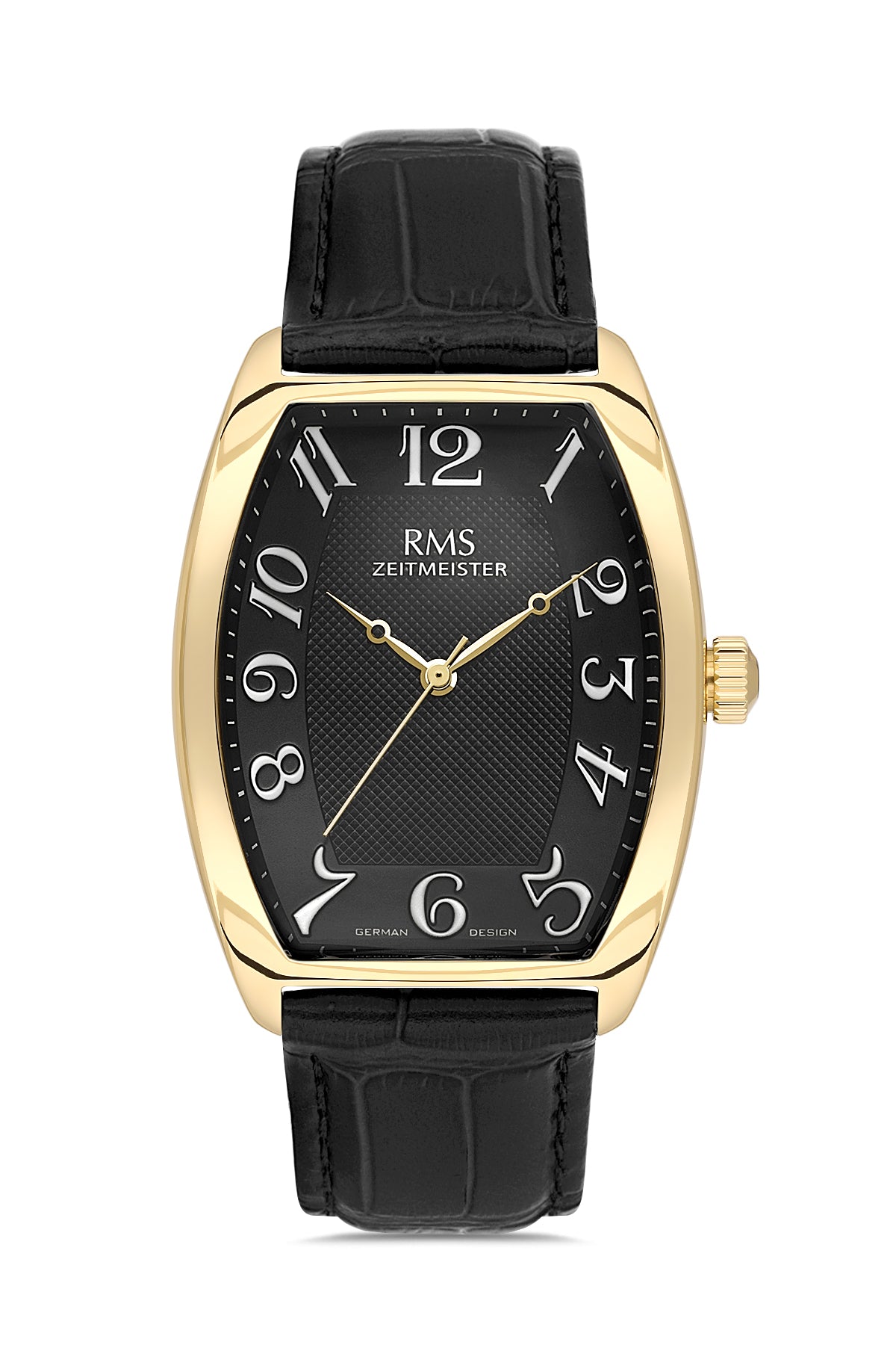 RMS Men's Black Dial Gold Leather Watch - RMS.1.AG1533.172