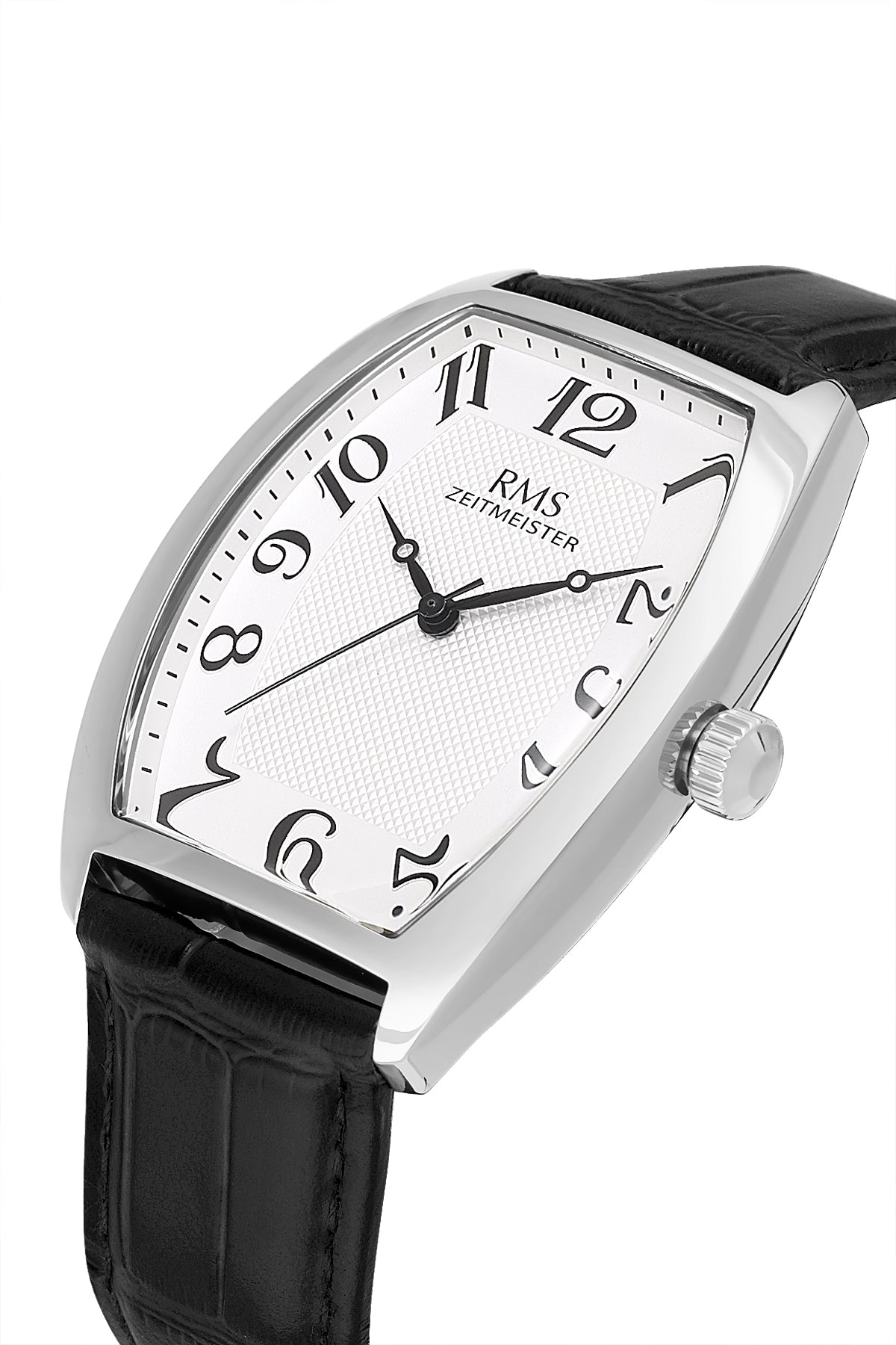 RMS Men's Silver Dial Silver Leather Watch - RMS.1.AG1533.90