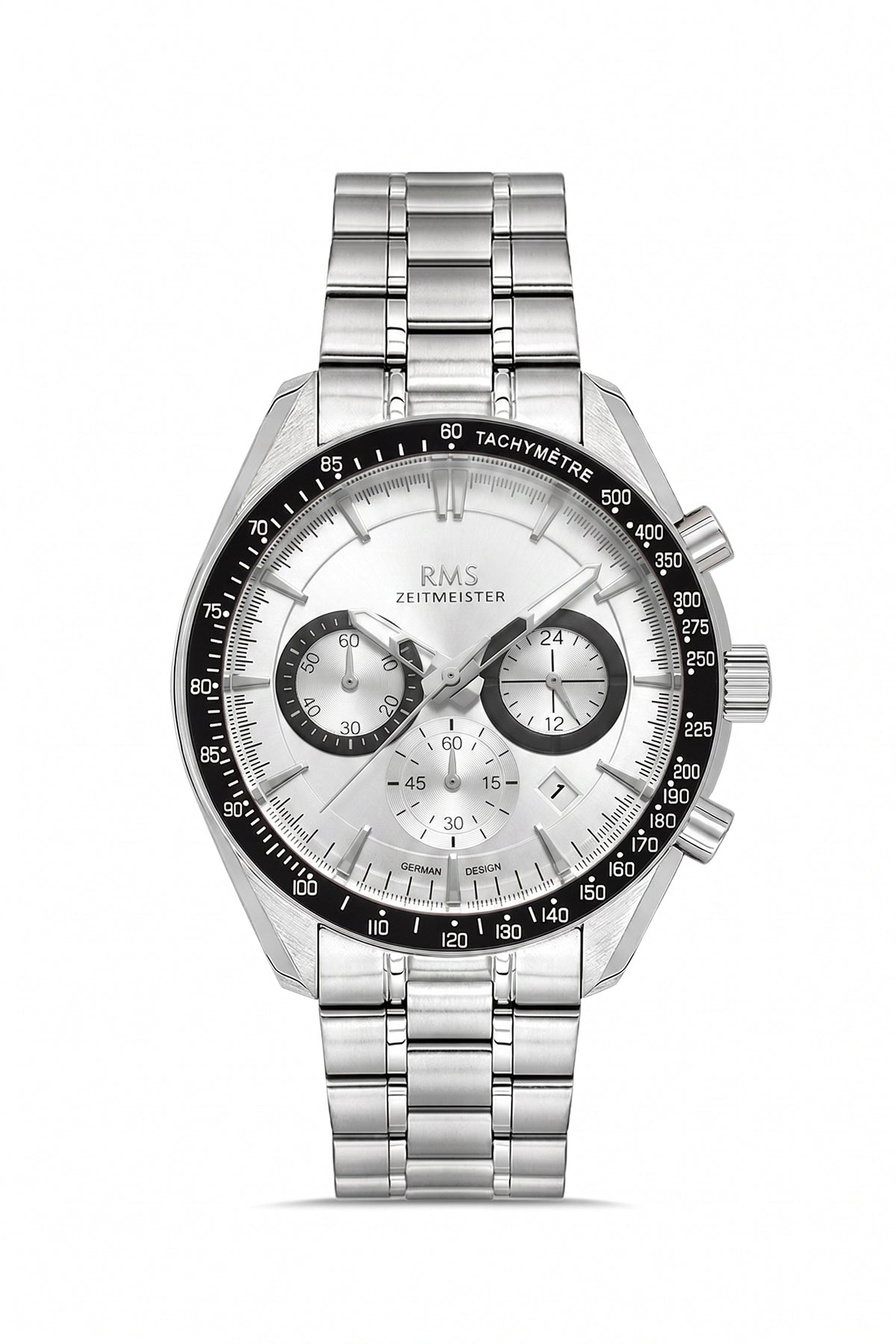 RMS Men's Silver Dial Silver Chronograph Stainless Steel Watch - RMS.1.AG2142.10