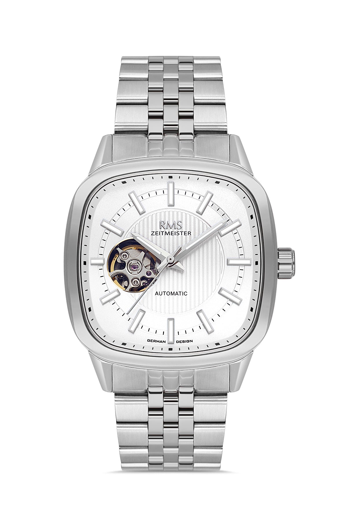 RMS Men's Silver Dial Silver Stainless Steel Watch - RMS.1.AG2233.10