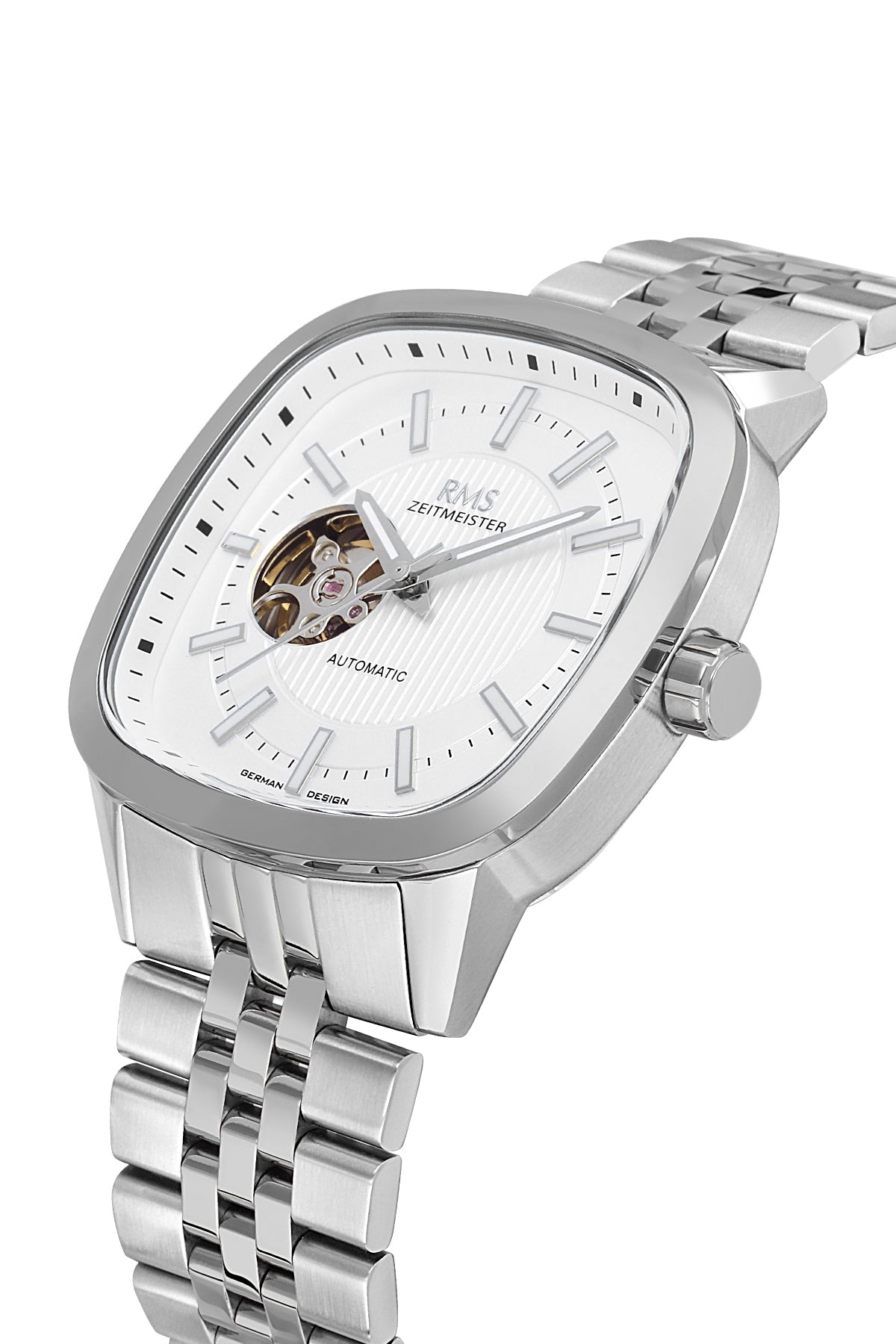RMS Men's Silver Dial Silver Stainless Steel Watch - RMS.1.AG2233.10