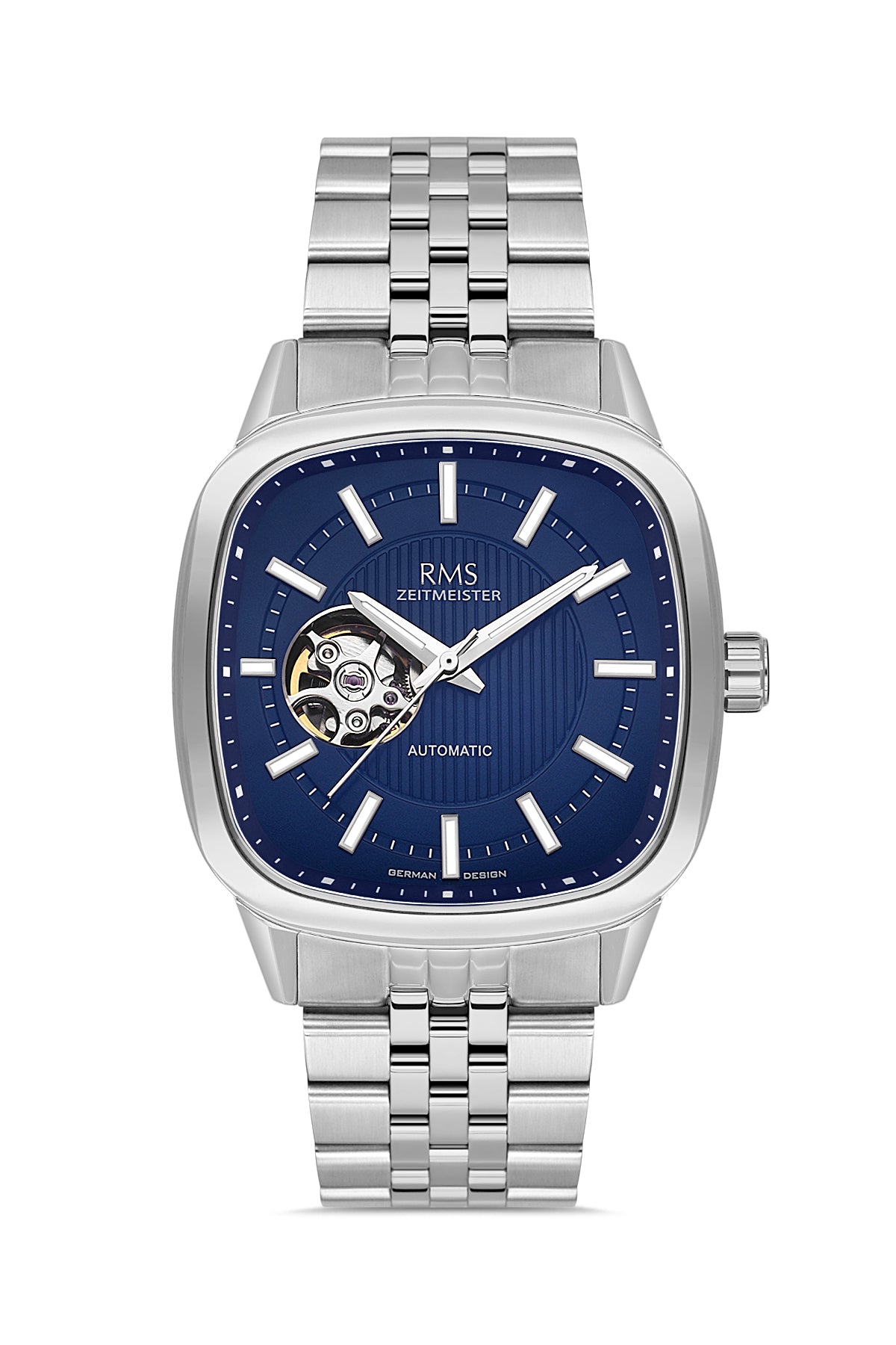 RMS Men's Blue Dial Silver Stainless Steel Watch - RMS.1.AG2233.13