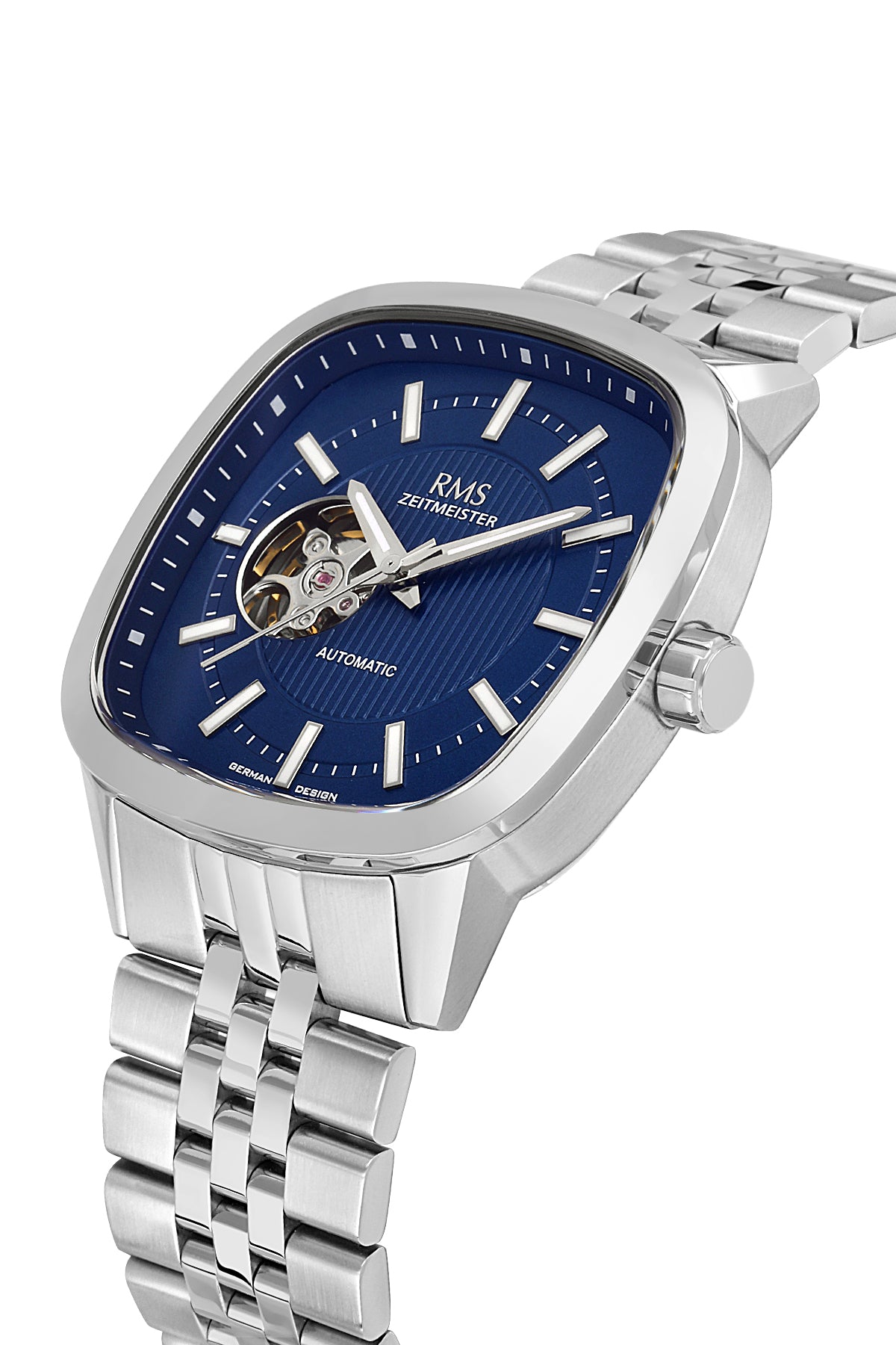 RMS Men's Blue Dial Silver Stainless Steel Watch - RMS.1.AG2233.13