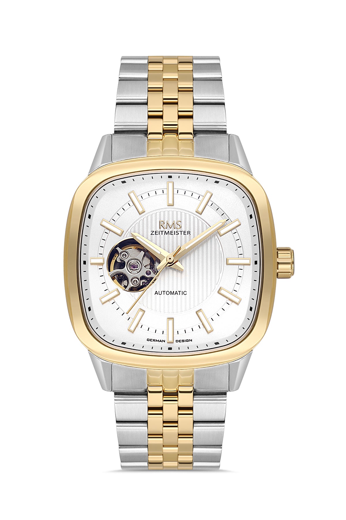 RMS Men's Silver Dial Yellow White Stainless Steel Watch - RMS.1.AG2233.40