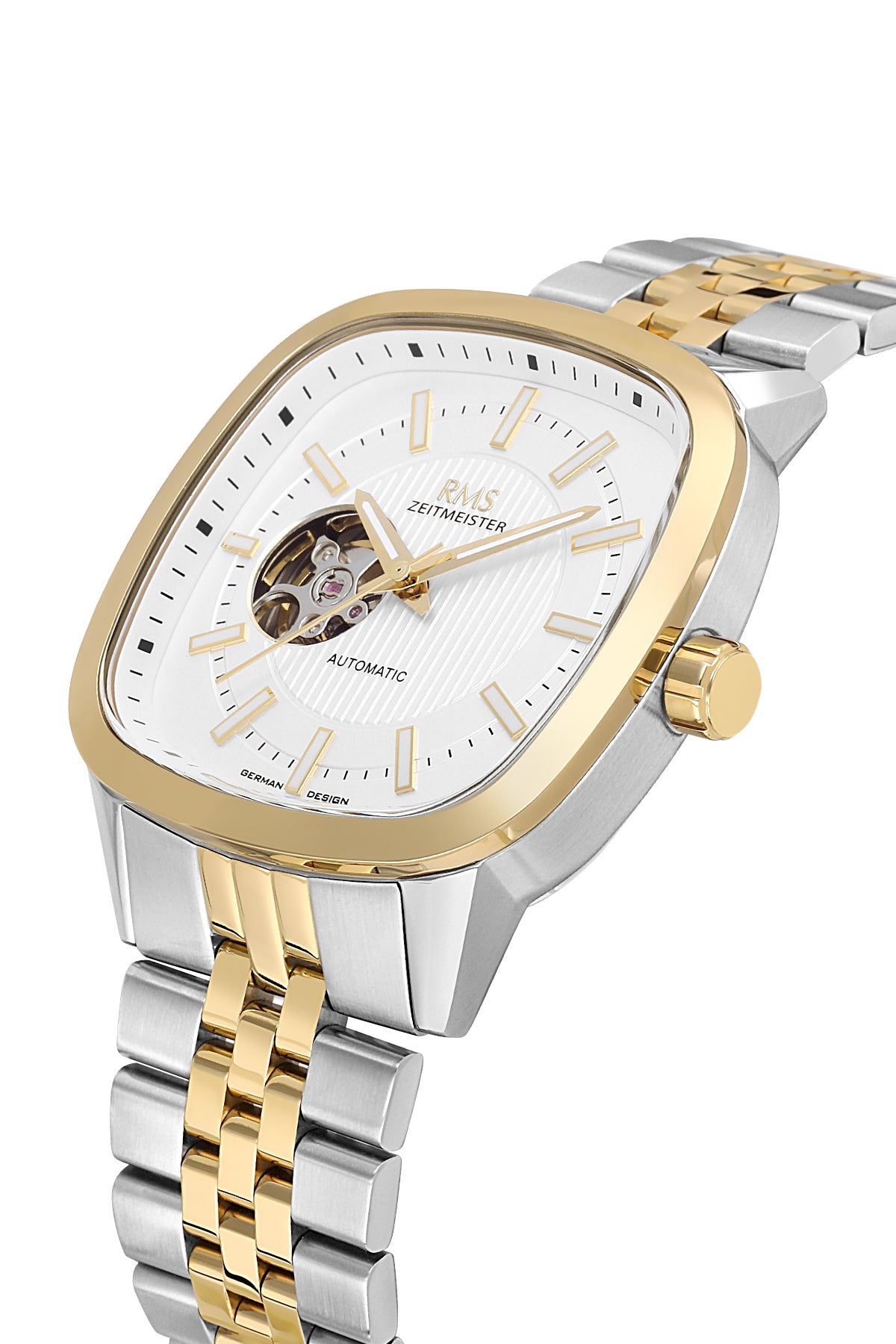 RMS Men's Silver Dial Yellow White Stainless Steel Watch - RMS.1.AG2233.40