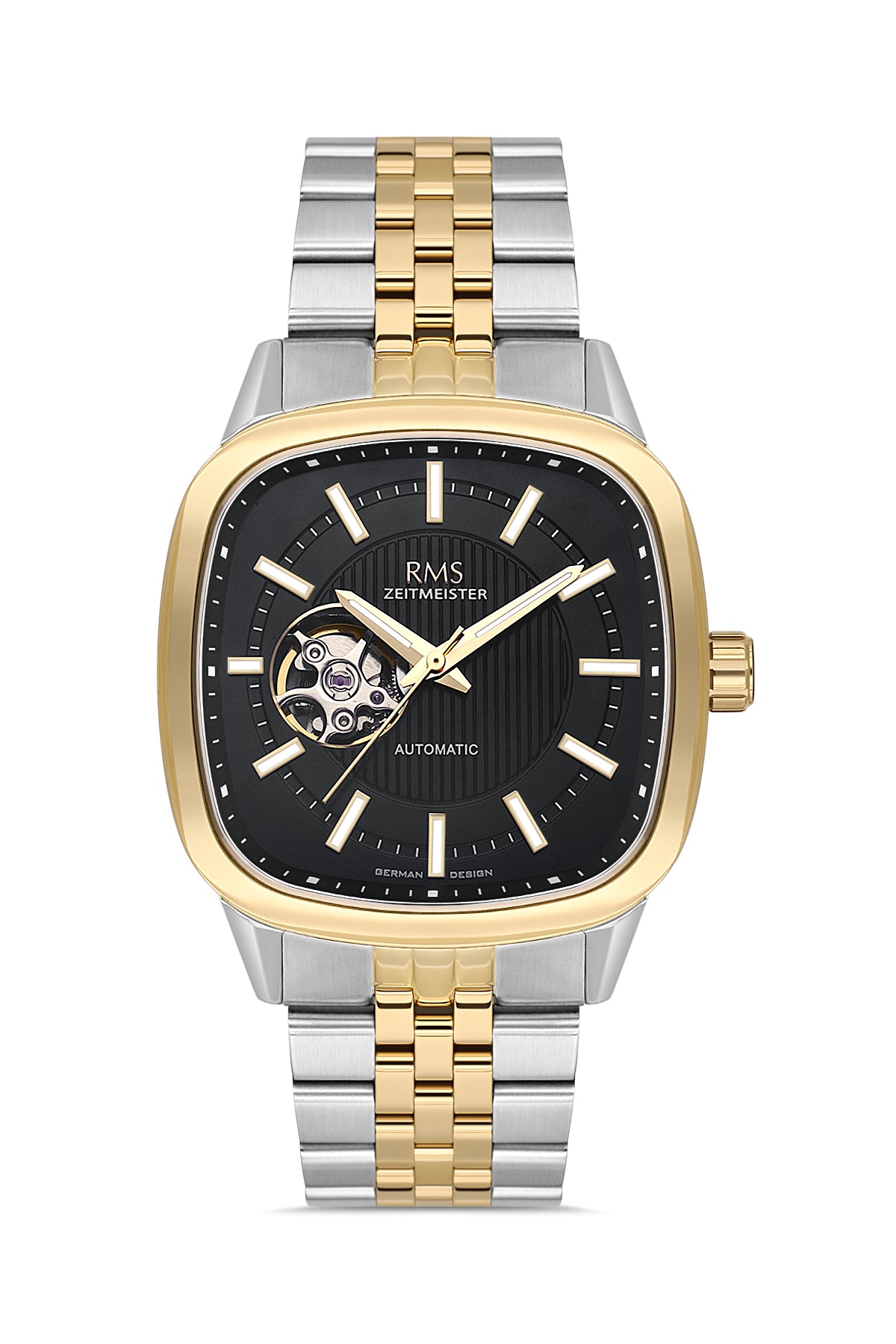 RMS Men's Black Dial Yellow White Stainless Steel Watch - RMS.1.AG2233.42
