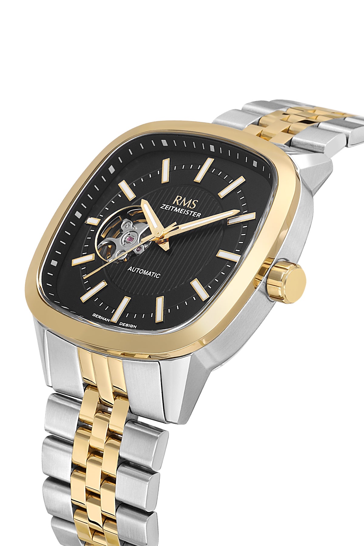 RMS Men's Black Dial Yellow White Stainless Steel Watch - RMS.1.AG2233.42