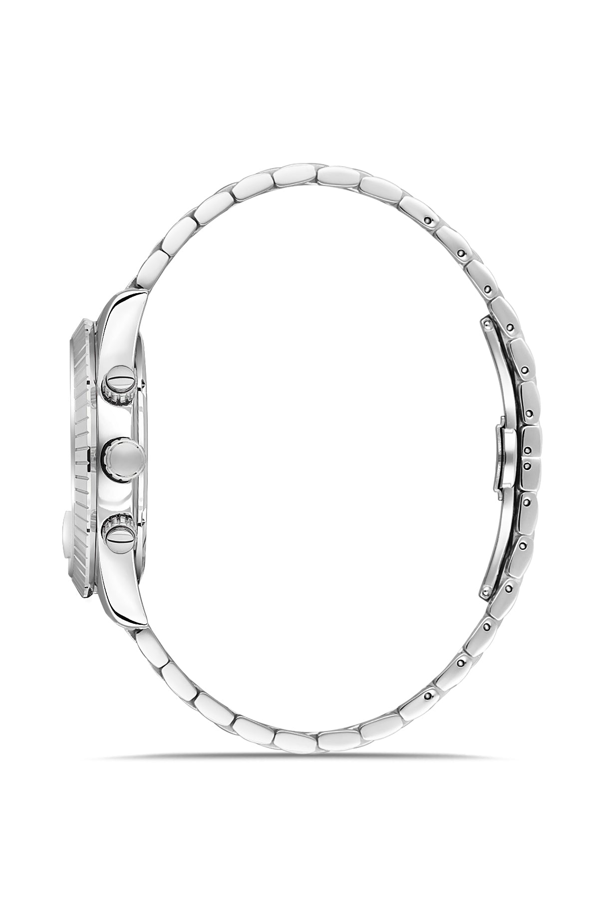 RMS Zeitmeister Black Dial Silver Plated Men's Watch - Stainless Steel Bracelet - RMS.1.AG2184.12