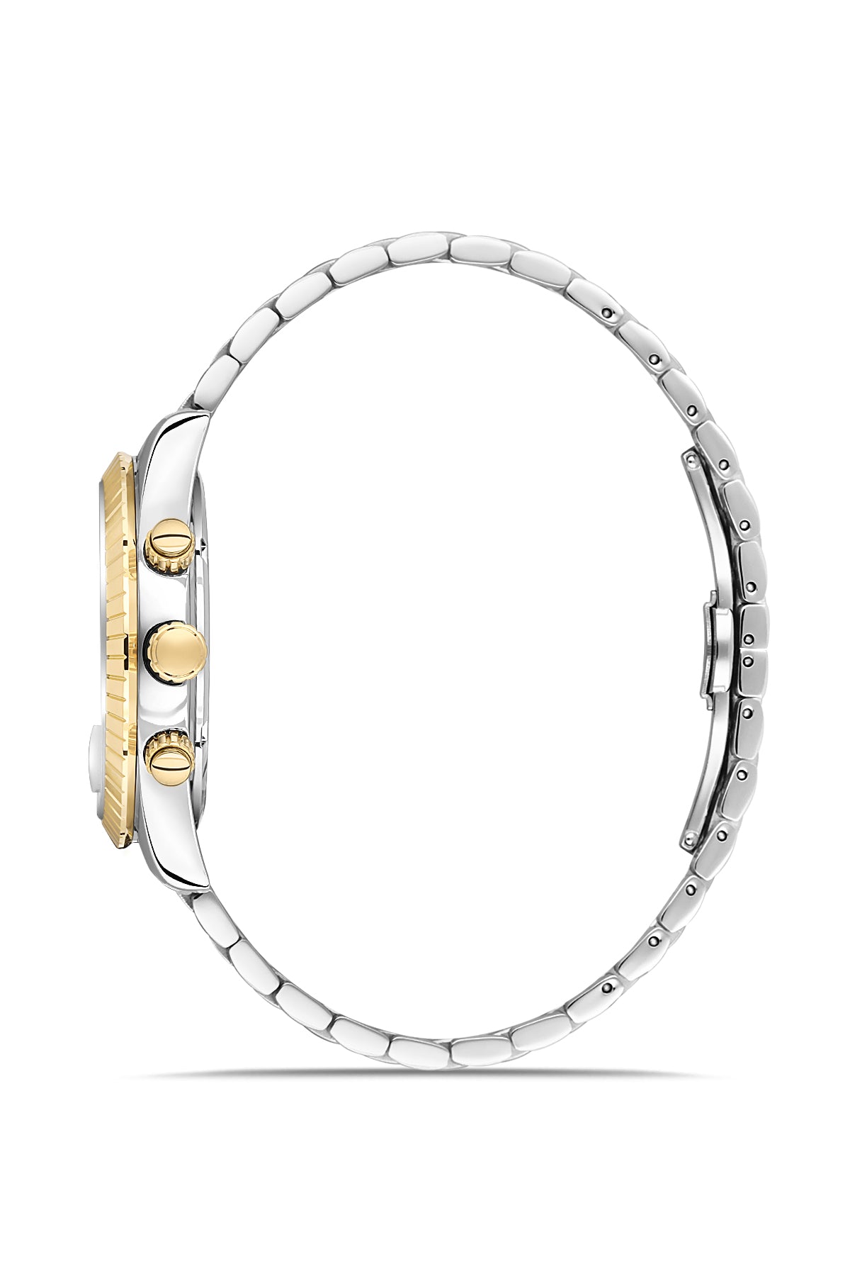RMS Zeitmeister Silver Dial Gold & Silver Plated Men's Watch - Stainless Steel Bracelet - RMS.1.AG2184.40