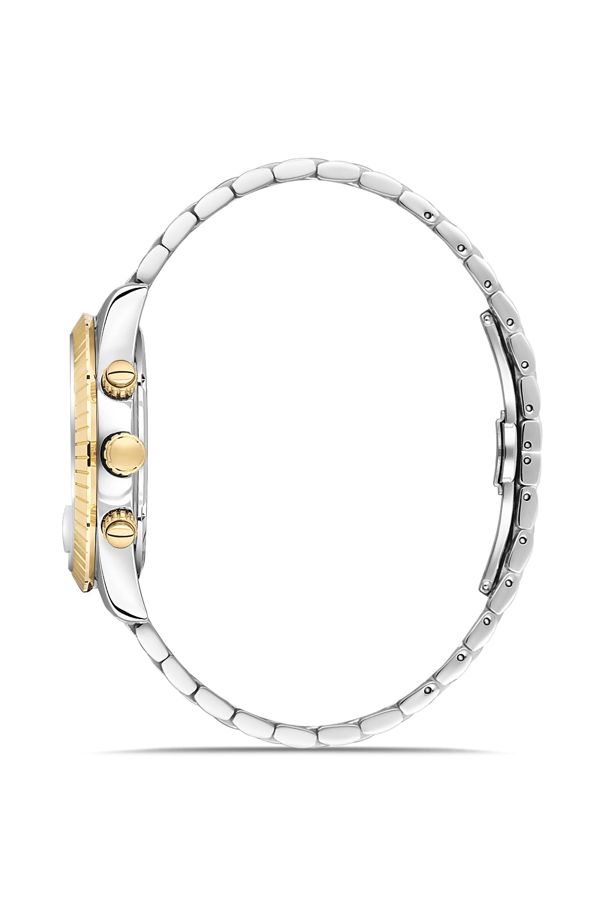 RMS Zeitmeister Black Dial Gold & Silver Plated Men's Watch - Stainless Steel Bracelet - RMS.1.AG2184.42