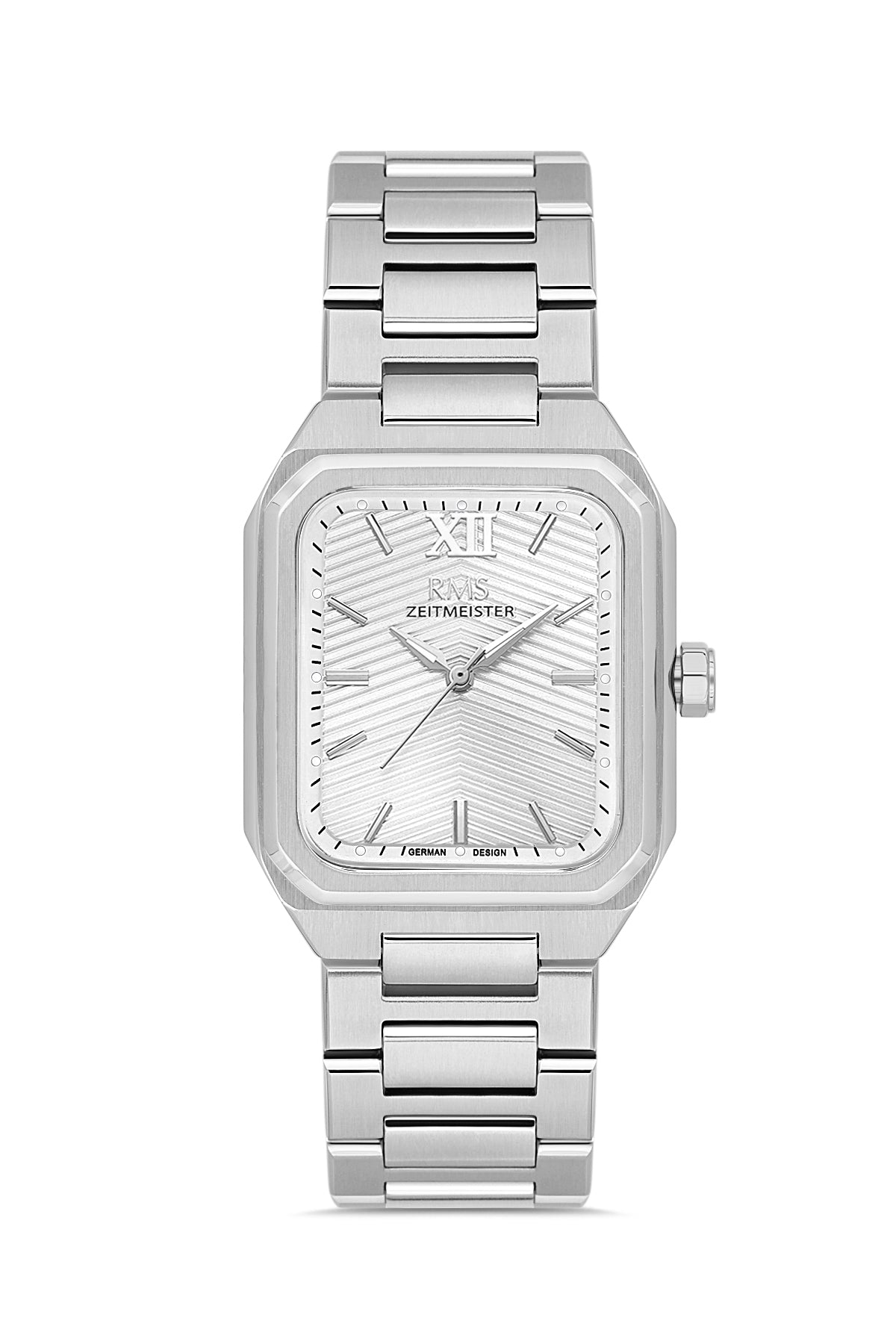 RMS Zeitmeister Silver Dial Silver Plated Men's Watch - Stainless Steel Bracelet - RMS.1.AG2204.10