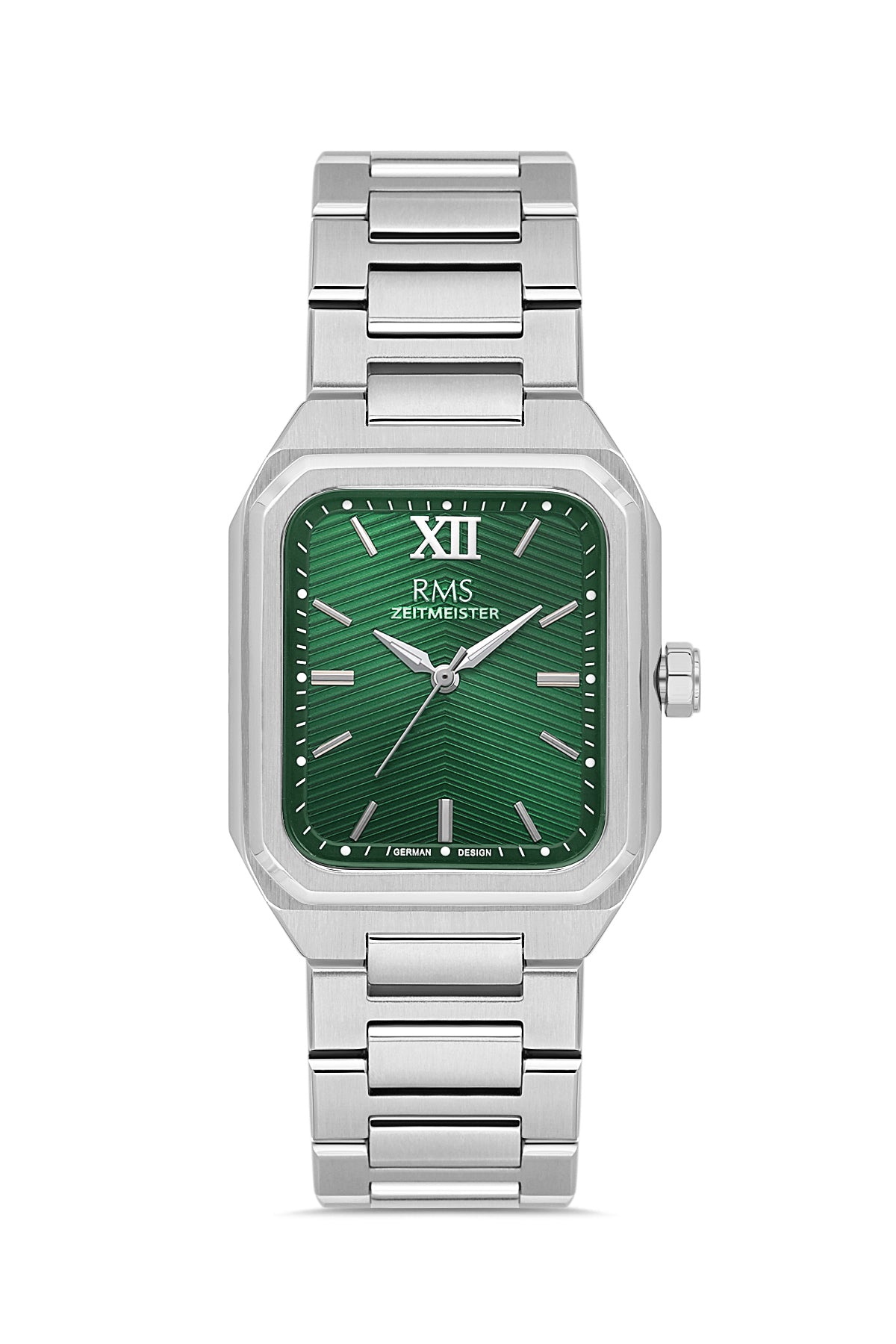 RMS Zeitmeister Green Dial Silver Plated Men's Watch - Stainless Steel Bracelet - RMS.1.AG2204.19