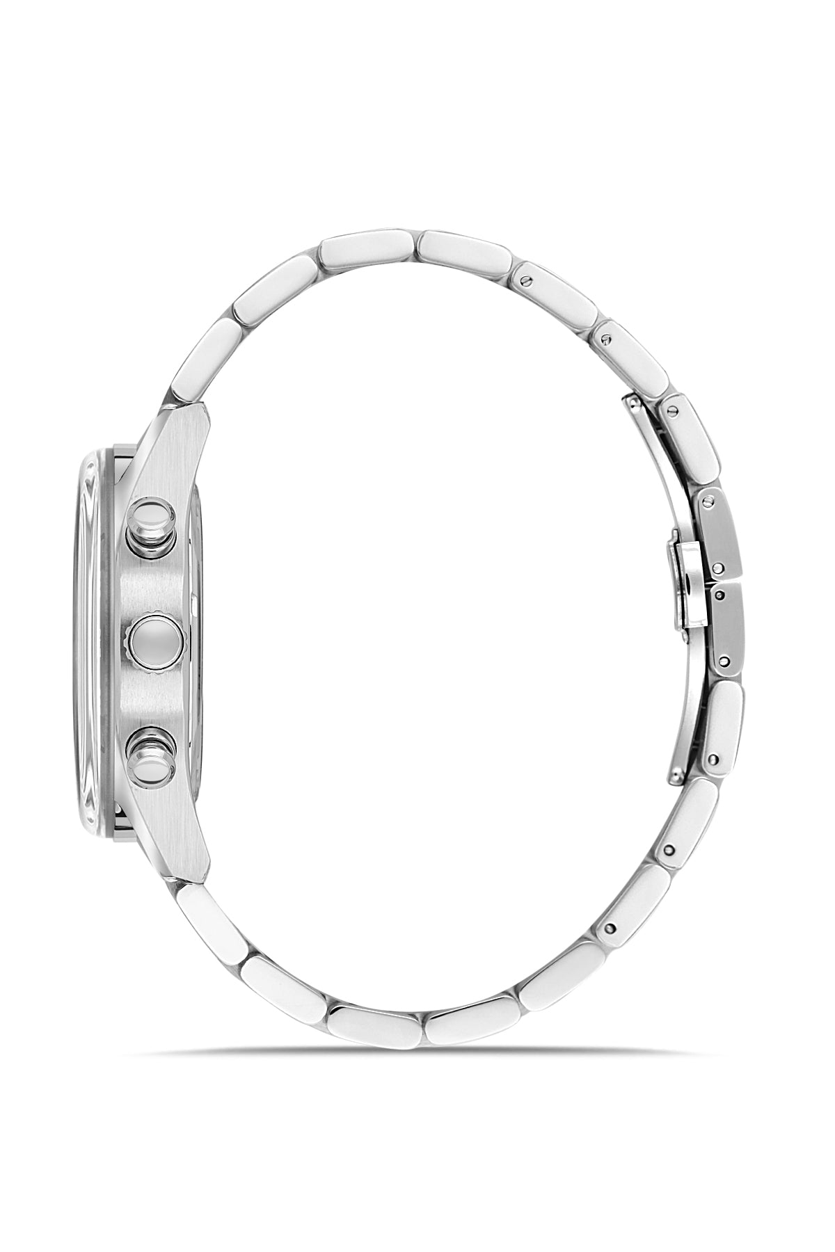RMS Zeitmeister RMS.1.AG2144.17 men's watch with brown dial, silver case and stainless steel bracelet – side view