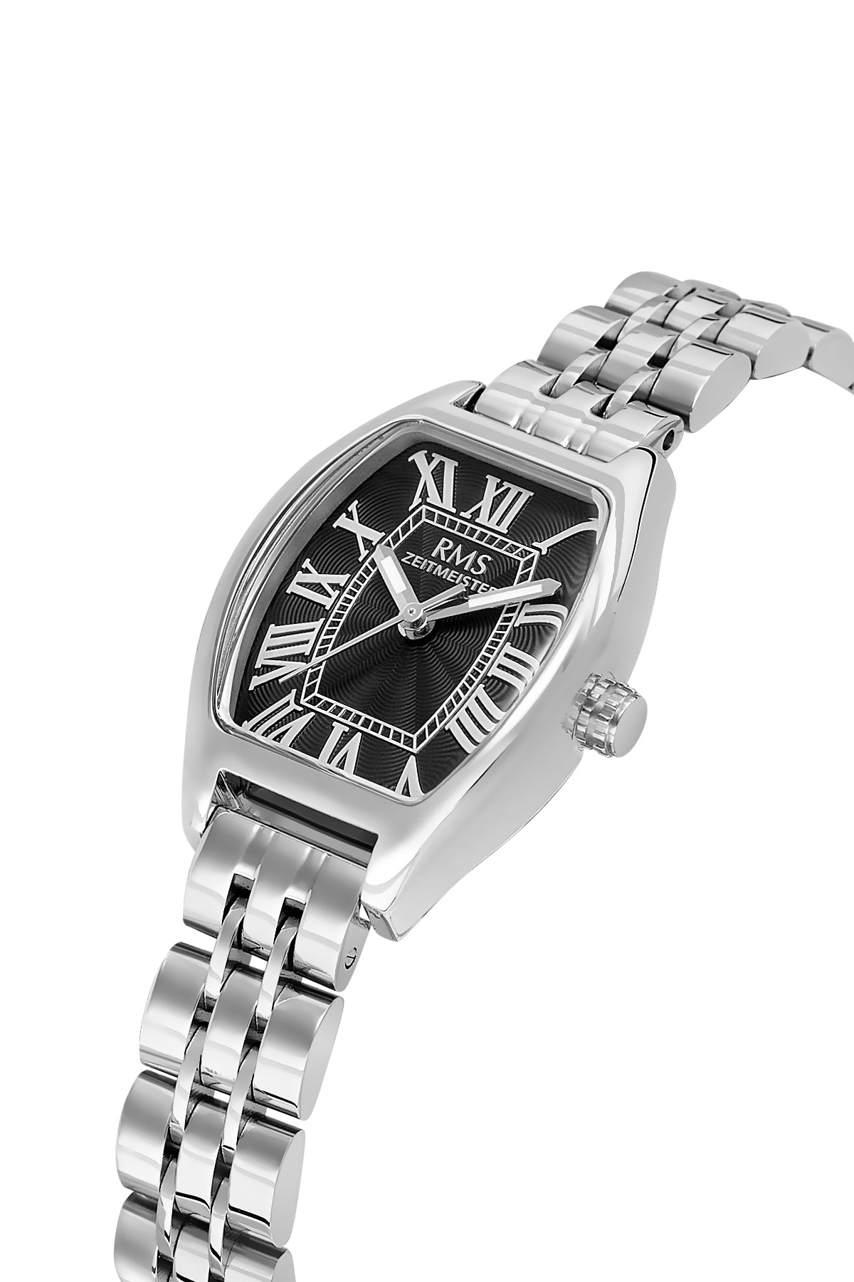 RMS Zeitmeister RMS.1.AG2177.12 women's watch with black dial, silver case and stainless steel bracelet – view 3