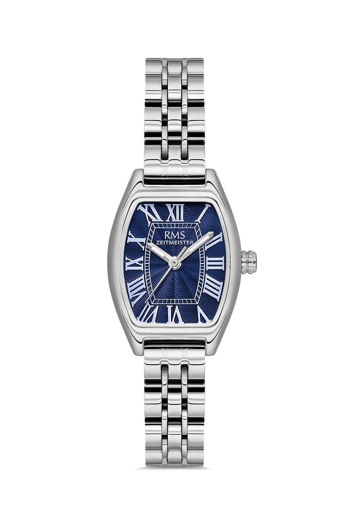 RMS Zeitmeister RMS.1.AG2177.13 women's watch with blue dial, silver case and stainless steel bracelet