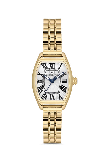 RMS Zeitmeister Silver Dial Gold Plated Women's Watch - Stainless Steel Bracelet - RMS.1.AG2177.20