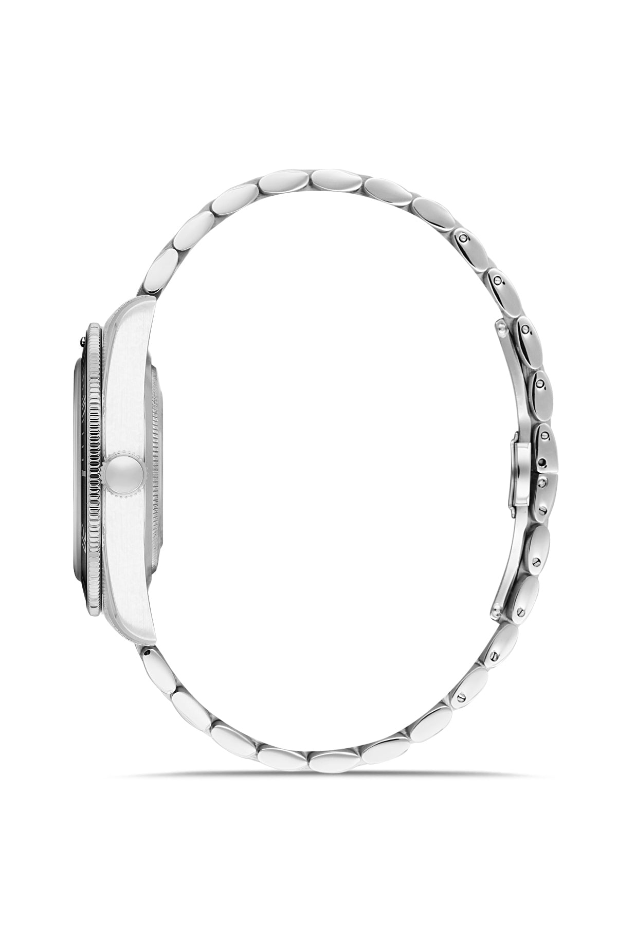 RMS Zeitmeister Black Dial Silver Plated Men's Watch - Stainless Steel Bracelet - RMS.1.AG2192.12
