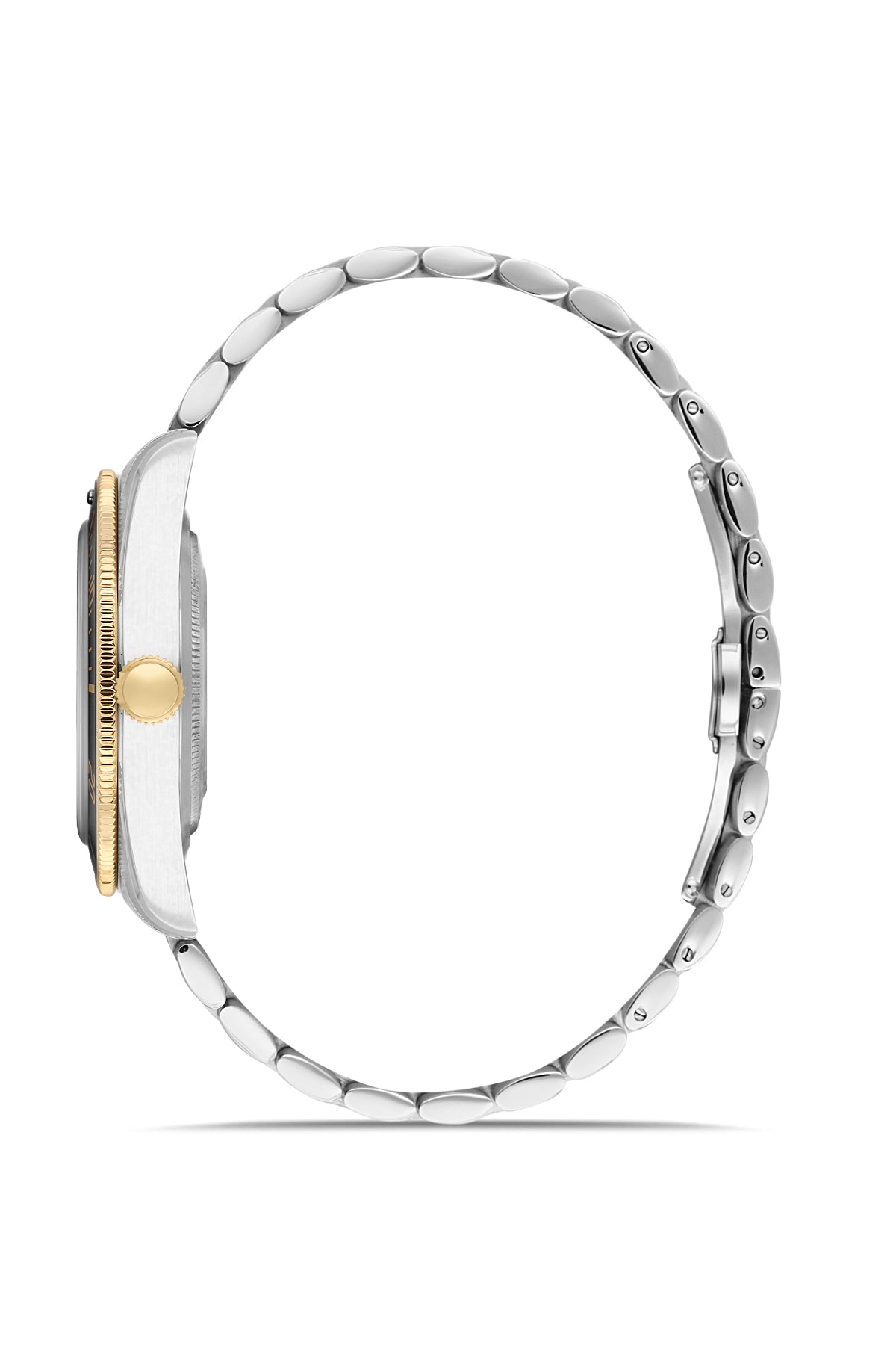 RMS Zeitmeister Black Dial Gold & Silver Plated Men's Watch - Stainless Steel Bracelet - RMS.1.AG2192.42