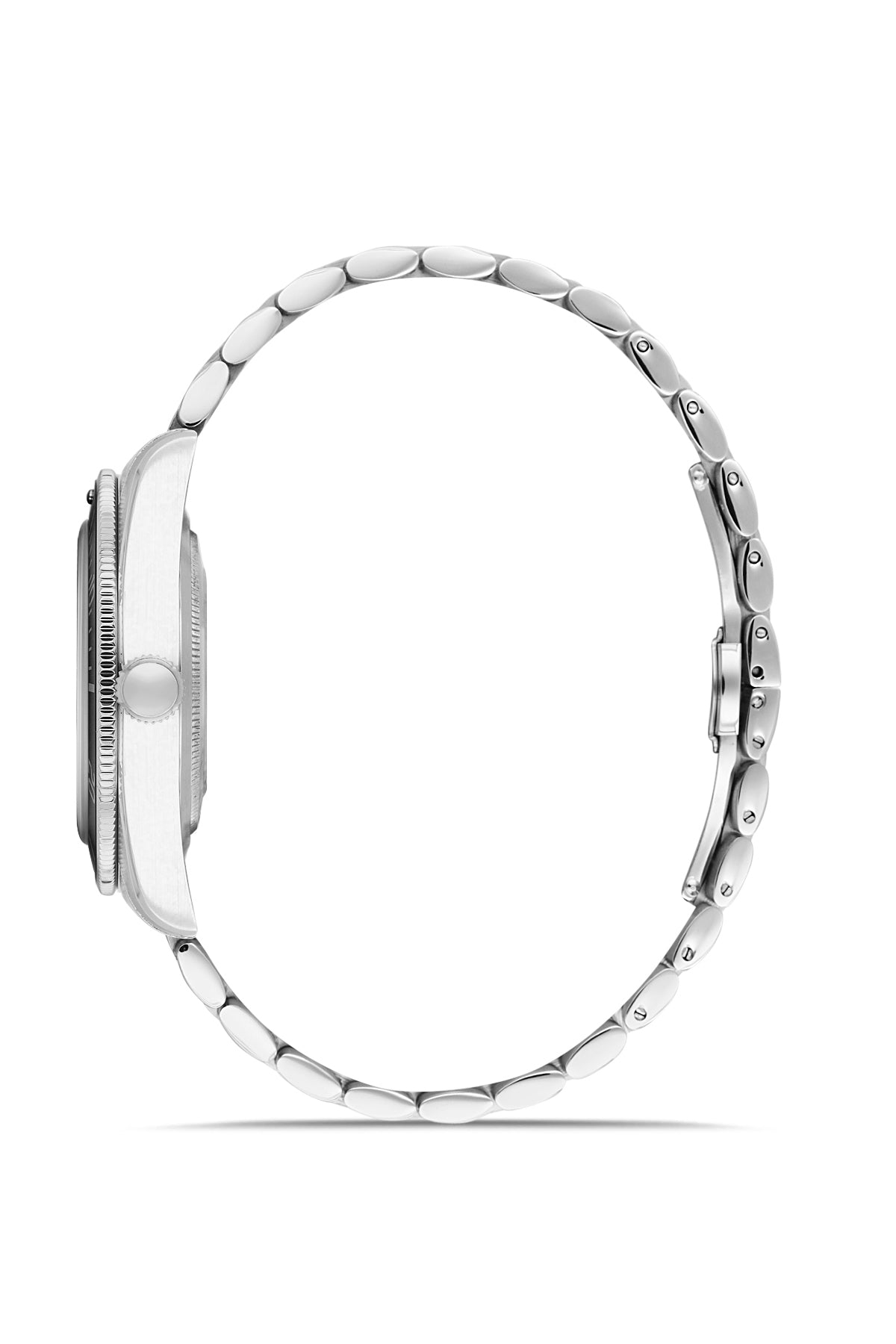 RMS Zeitmeister Black Dial Silver Plated Men's Watch - Stainless Steel Bracelet - RMS.1.AG2192.92