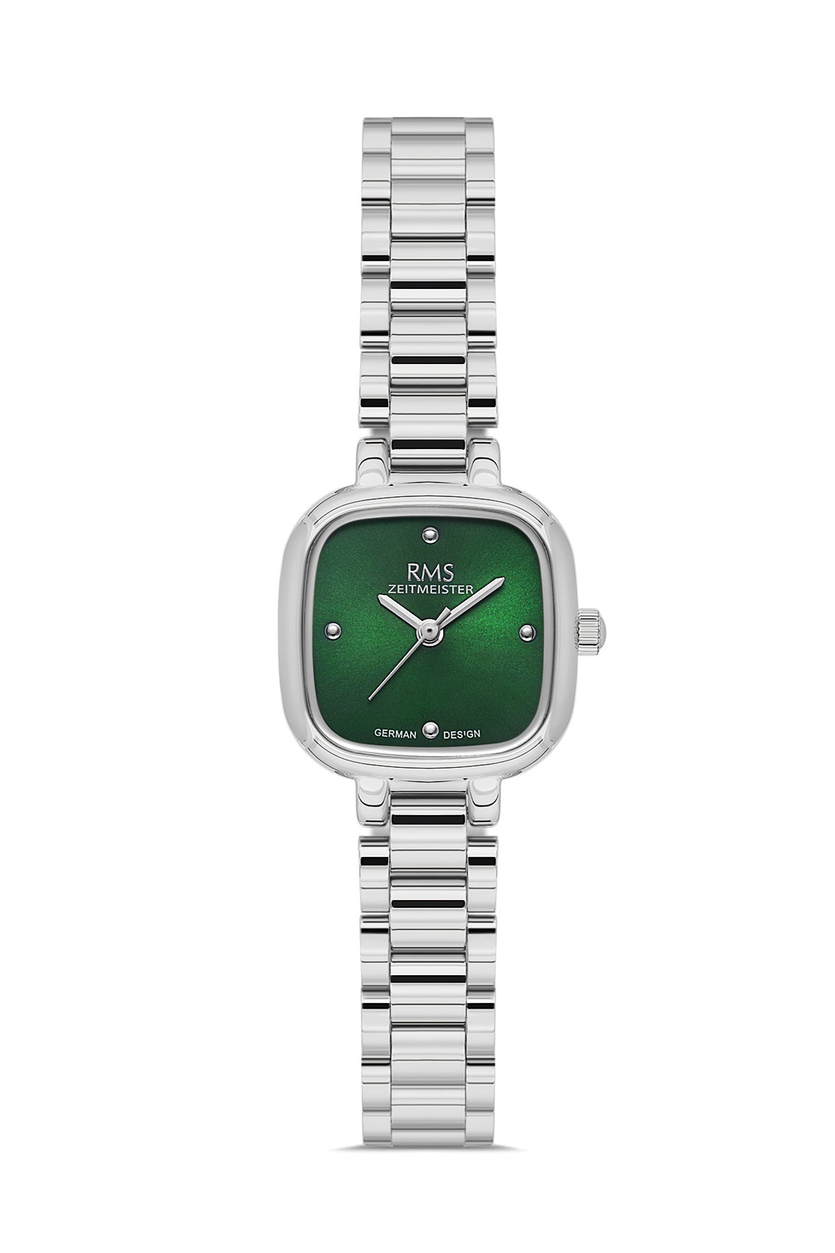 RMS Zeitmeister Green Dial Silver Plated Women's Watch - Stainless Steel Bracelet - RMS.1.AG2227.19