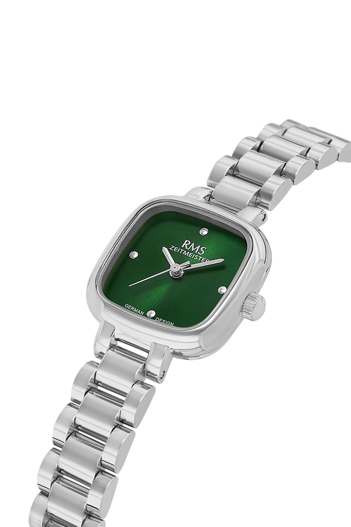 RMS Zeitmeister Green Dial Silver Plated Women's Watch - Stainless Steel Bracelet - RMS.1.AG2227.19