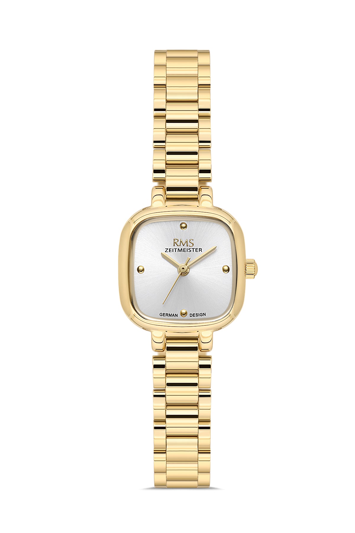 RMS Zeitmeister Silver Dial Gold Plated Women's Watch - Stainless Steel Bracelet - RMS.1.AG2227.20
