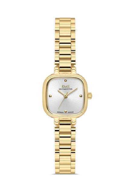 RMS Zeitmeister Silver Dial Gold Plated Women's Watch - Stainless Steel Bracelet - RMS.1.AG2227.20