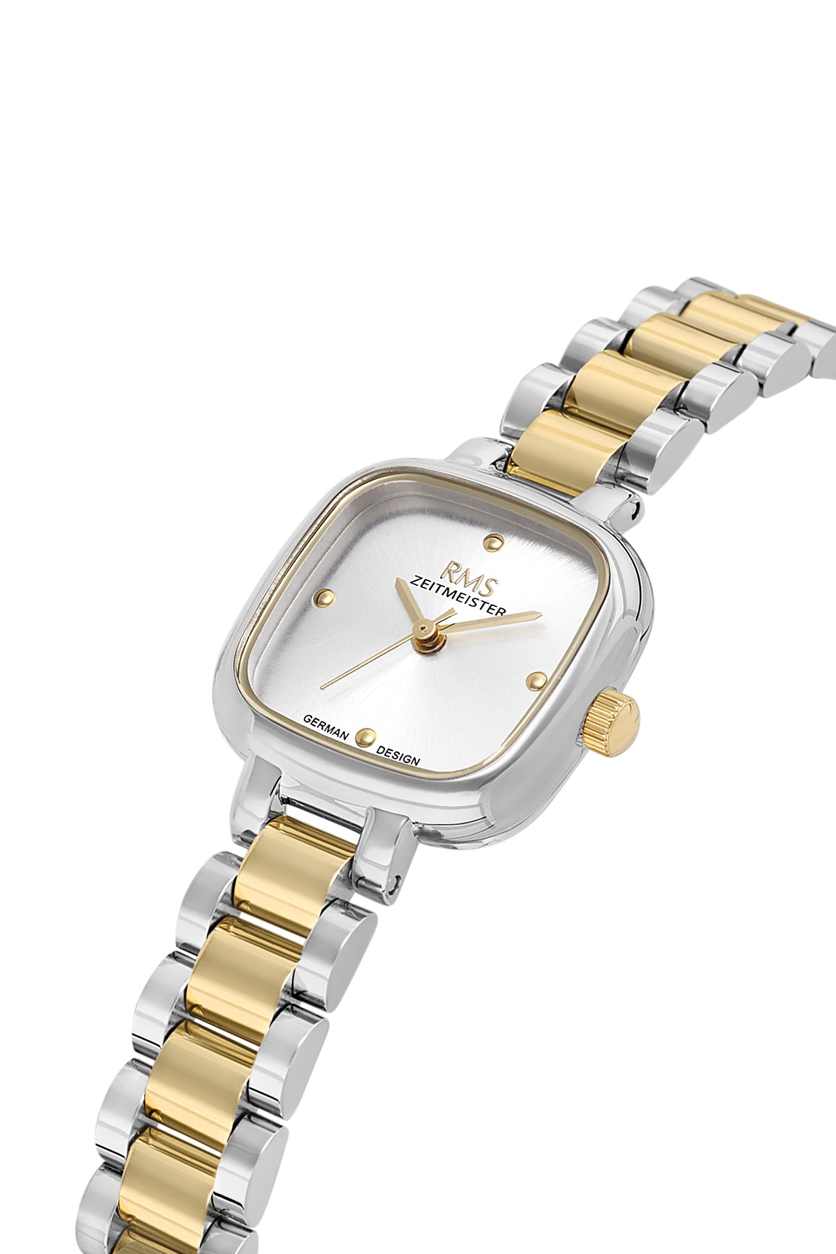 RMS Zeitmeister Silver Dial Gold & Silver Plated Women's Watch - Stainless Steel Bracelet - RMS.1.AG2227.40