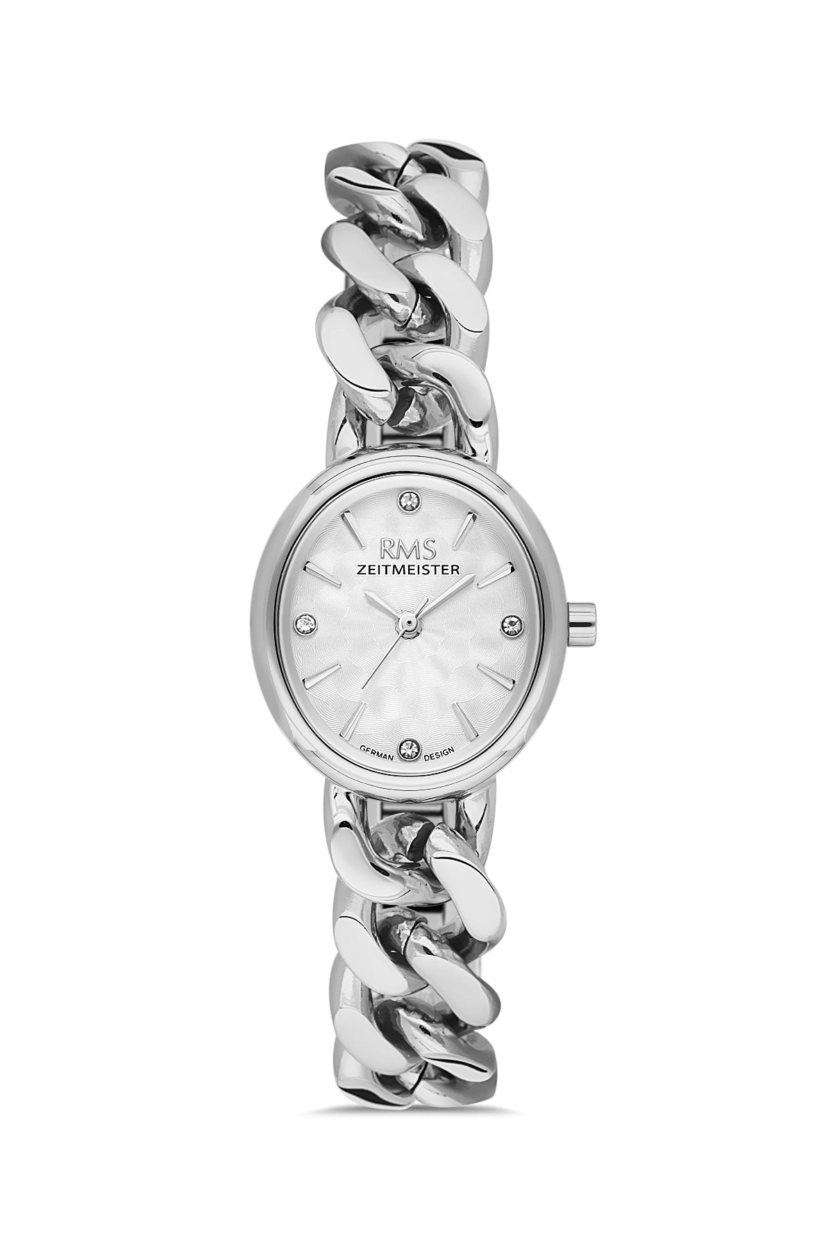 RMS Zeitmeister Silver Dial Silver Plated Women's Watch - Stainless Steel Bracelet - RMS.1.AG2230.10