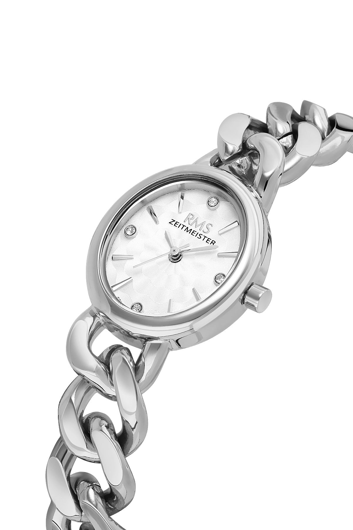 RMS Zeitmeister Silver Dial Silver Plated Women's Watch - Stainless Steel Bracelet - RMS.1.AG2230.10