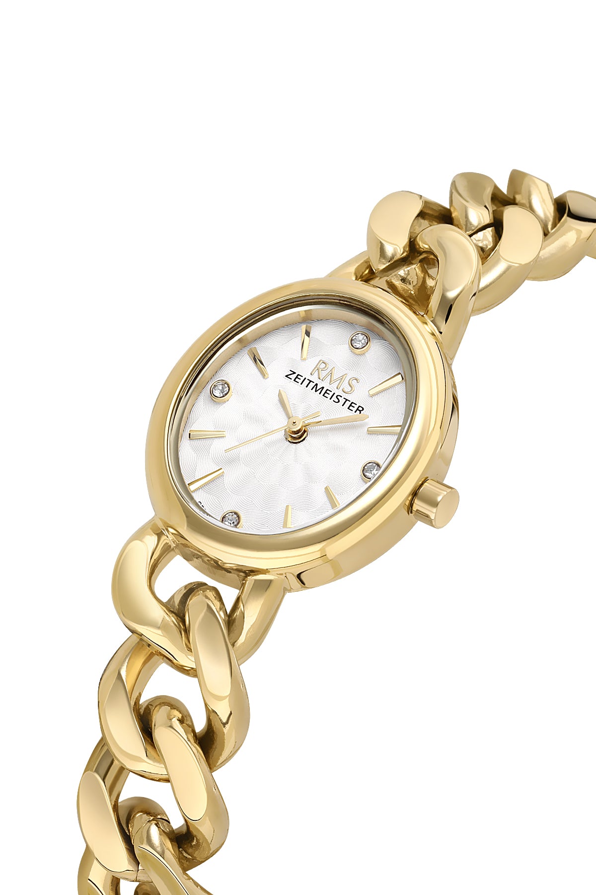 RMS Zeitmeister Silver Dial Gold Plated Women's Watch - Stainless Steel Bracelet - RMS.1.AG2230.20