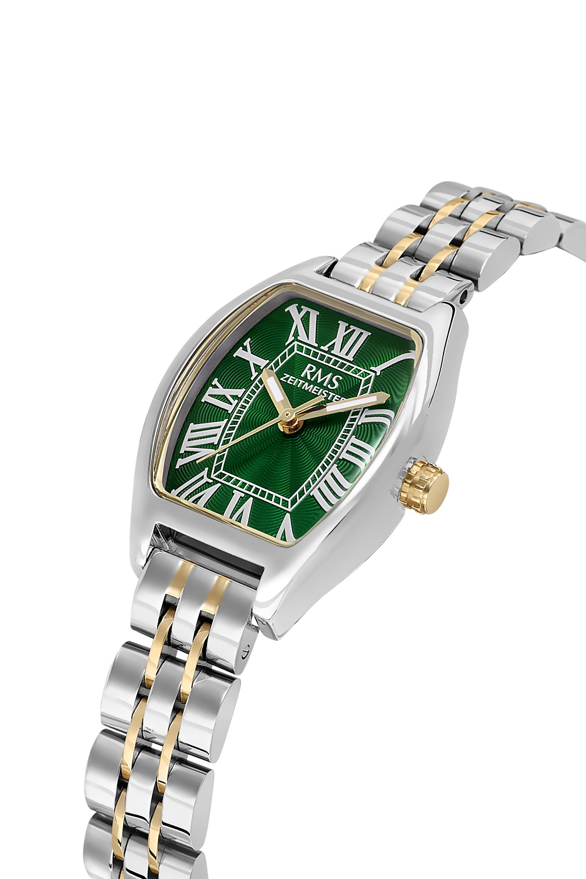 RMS Zeitmeister RMS.1.AG2177.49 women's watch with green dial, two-tone case and stainless steel bracelet – view 3
