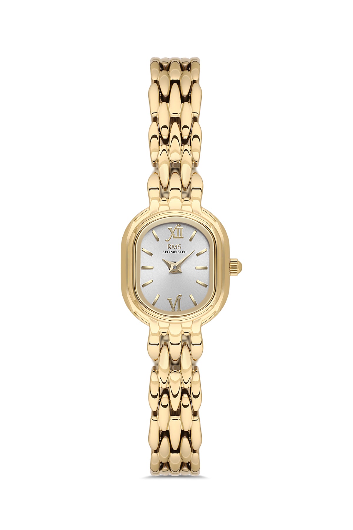 RMS Zeitmeister Silver Dial Gold Plated Women's Watch - Stainless Steel Bracelet - RMS.1.AG2187.20