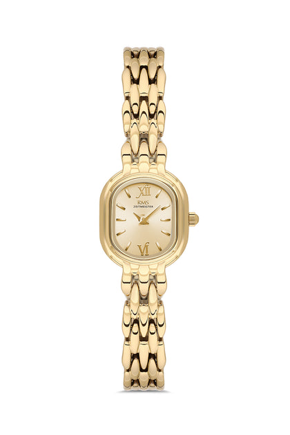 RMS Zeitmeister Gold Dial Gold Plated Women's Watch - Stainless Steel Bracelet - RMS.1.AG2187.25