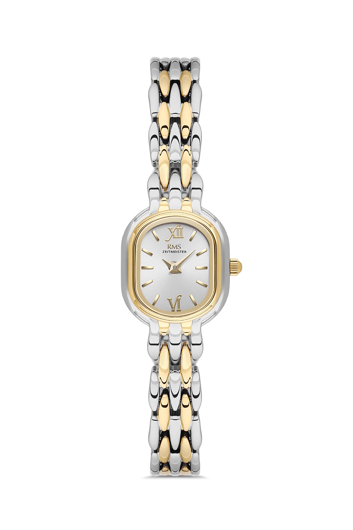 RMS Zeitmeister Silver Dial Gold & Silver Plated Women's Watch - Stainless Steel Bracelet - RMS.1.AG2187.40