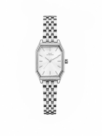 RMS ZEITMEISTER Damenuhr – silberfarbenes Zifferblatt, Gehäuse in Silber, Edelstahlarmband – RMS.1.AG2170.10