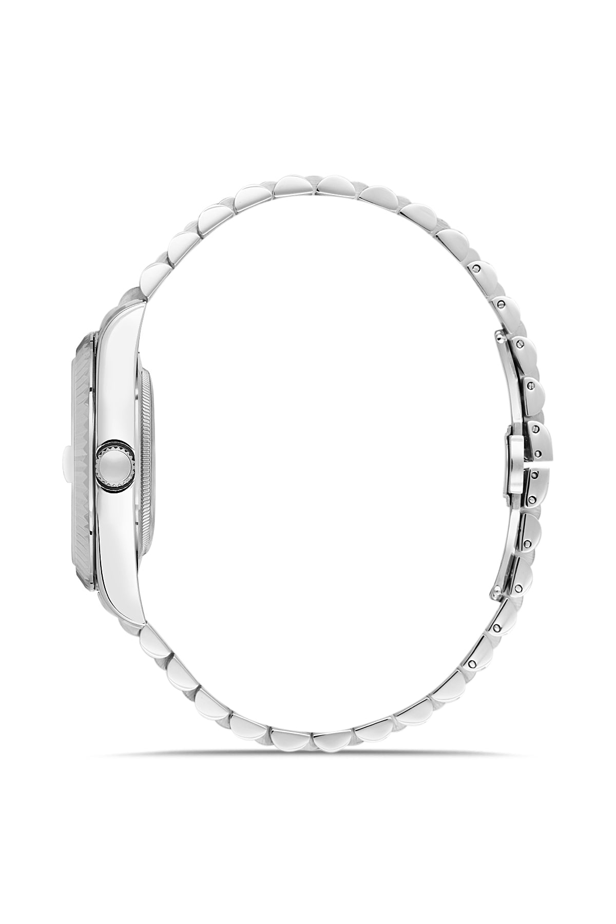 RMS Zeitmeister RMS.1.AG2147.19 men's watch with green dial, silver case and stainless steel bracelet – side view