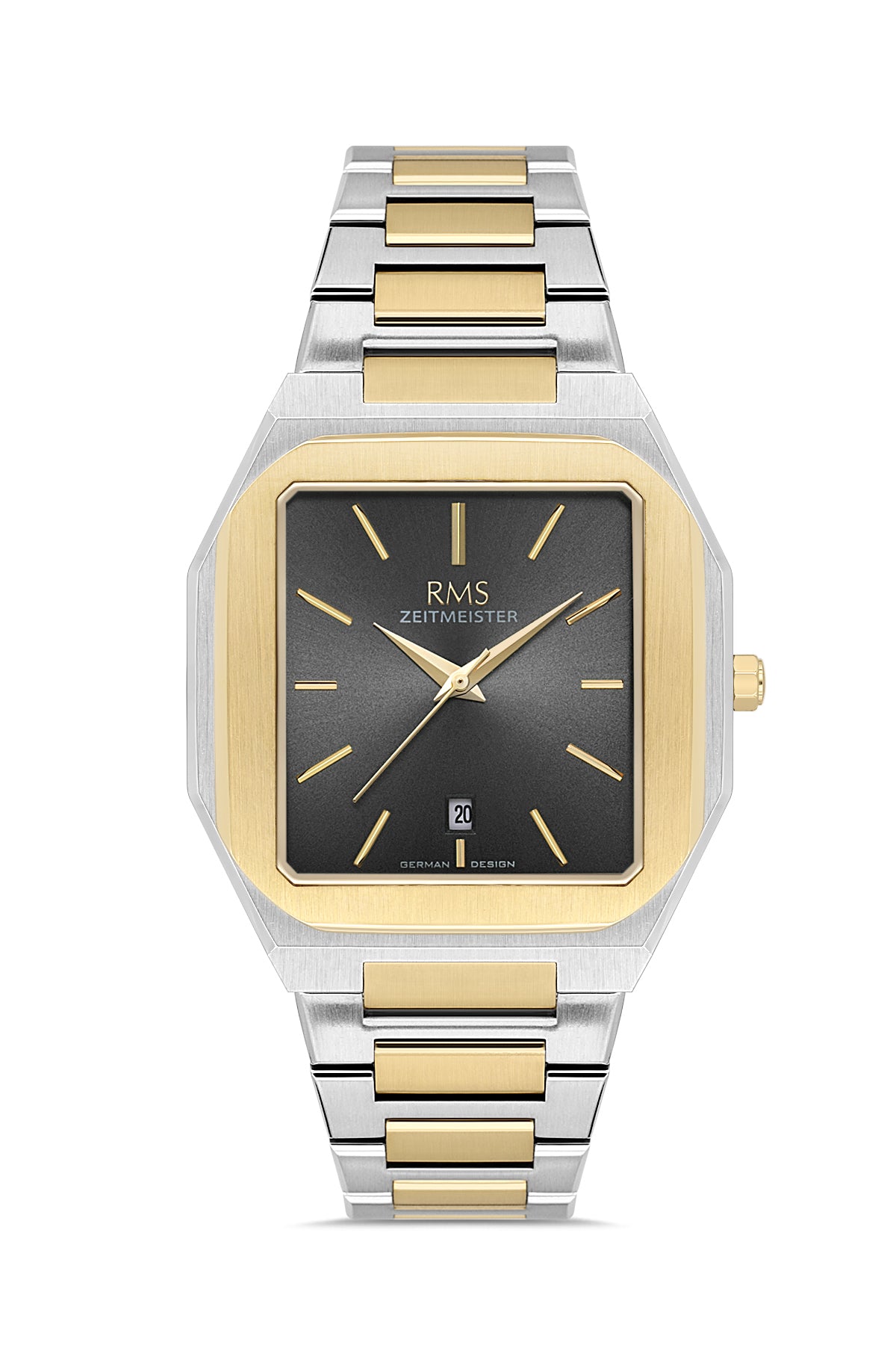 RMS Zeitmeister RMS.1.AG2181.42 men's watch with black dial, two-tone case and stainless steel bracelet