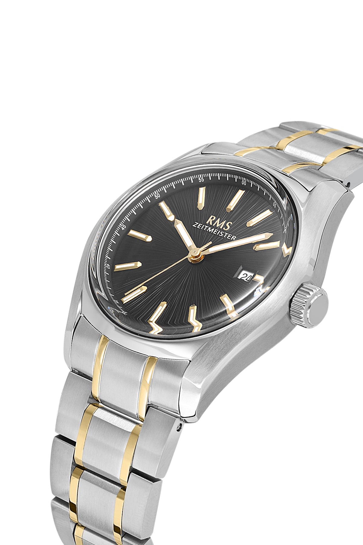RMS Zeitmeister RMS.1.AG2127.42 men's watch with black dial, two-tone case and stainless steel bracelet – view 3