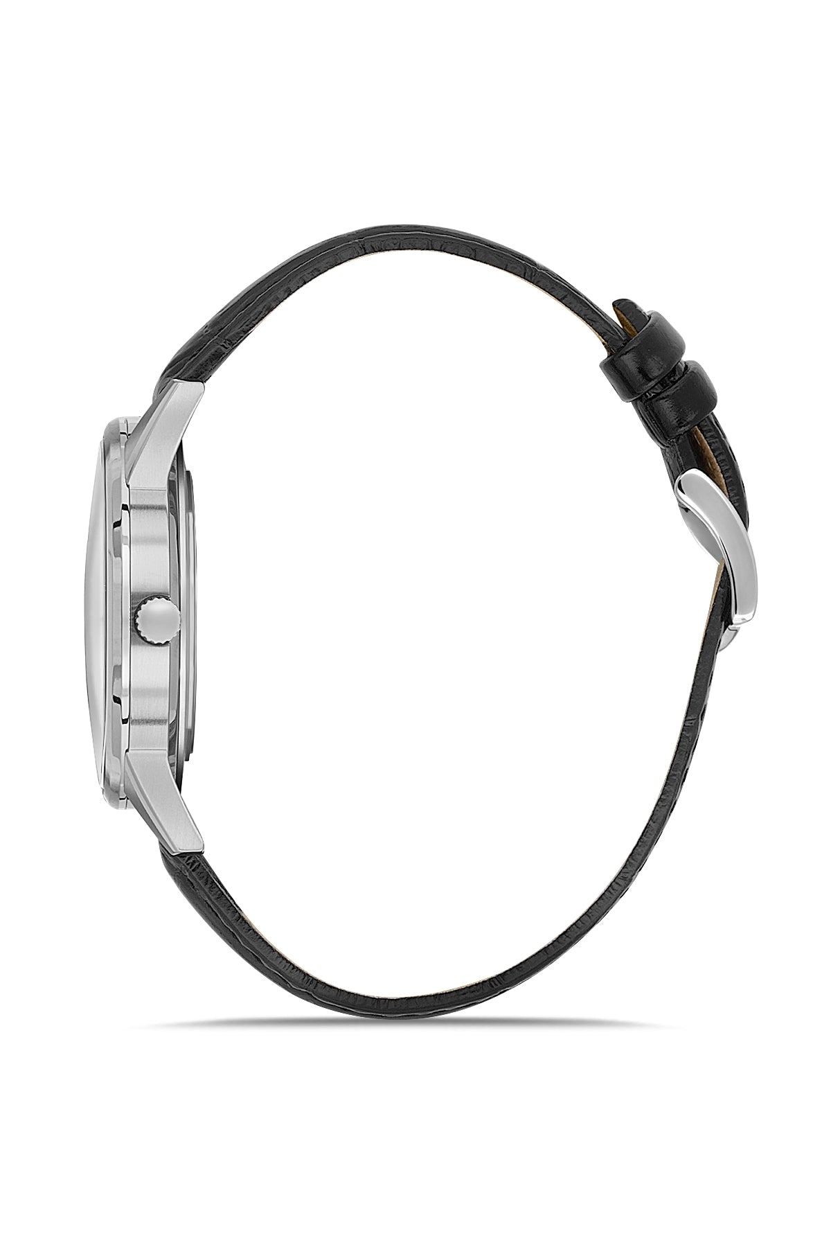 RMS Men's Black Dial Silver Calendar Leather Watch - RMS.1.AG2194.92