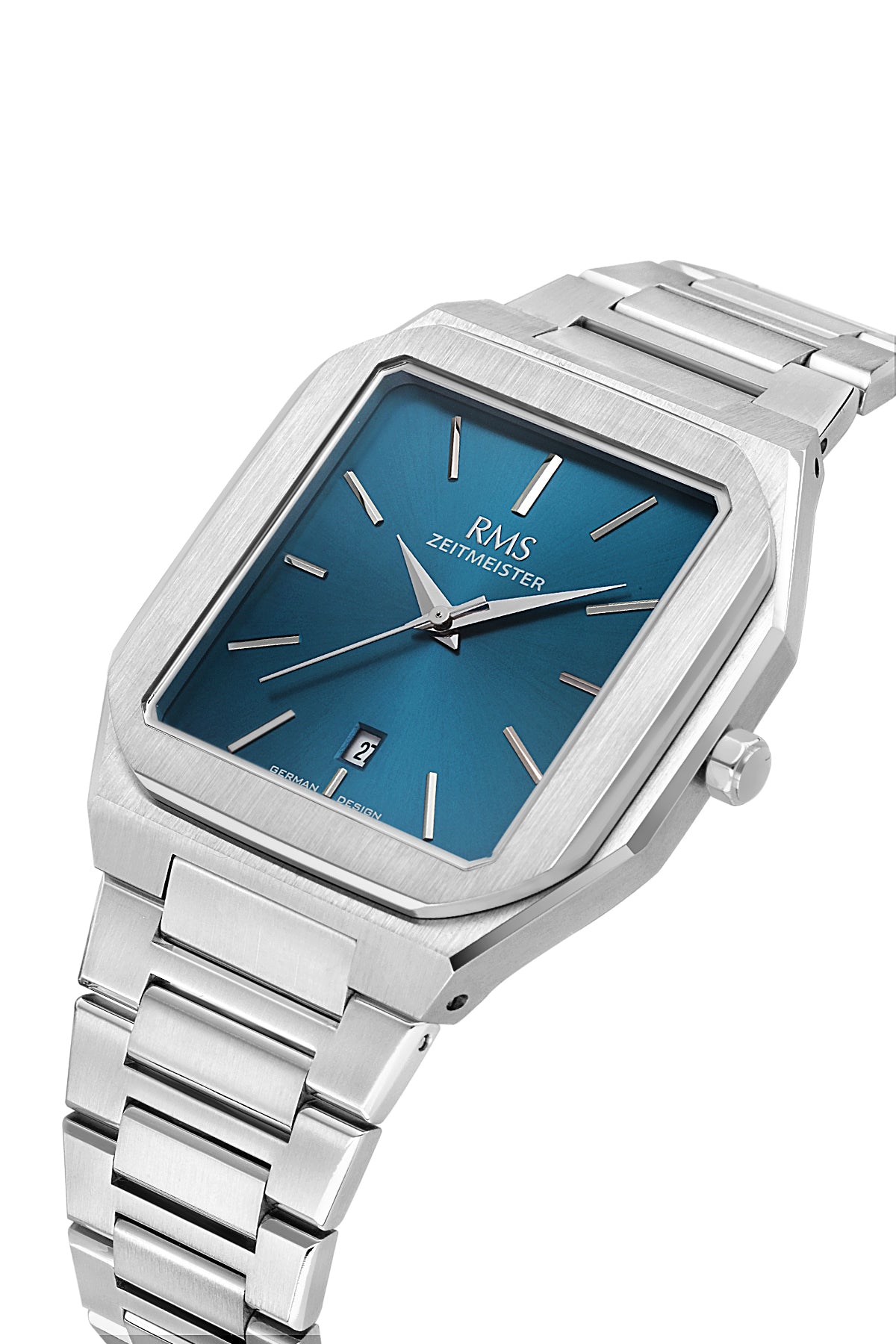 RMS Zeitmeister RMS.1.AG2181.14 men's watch with blue dial, silver case and stainless steel bracelet – view 3