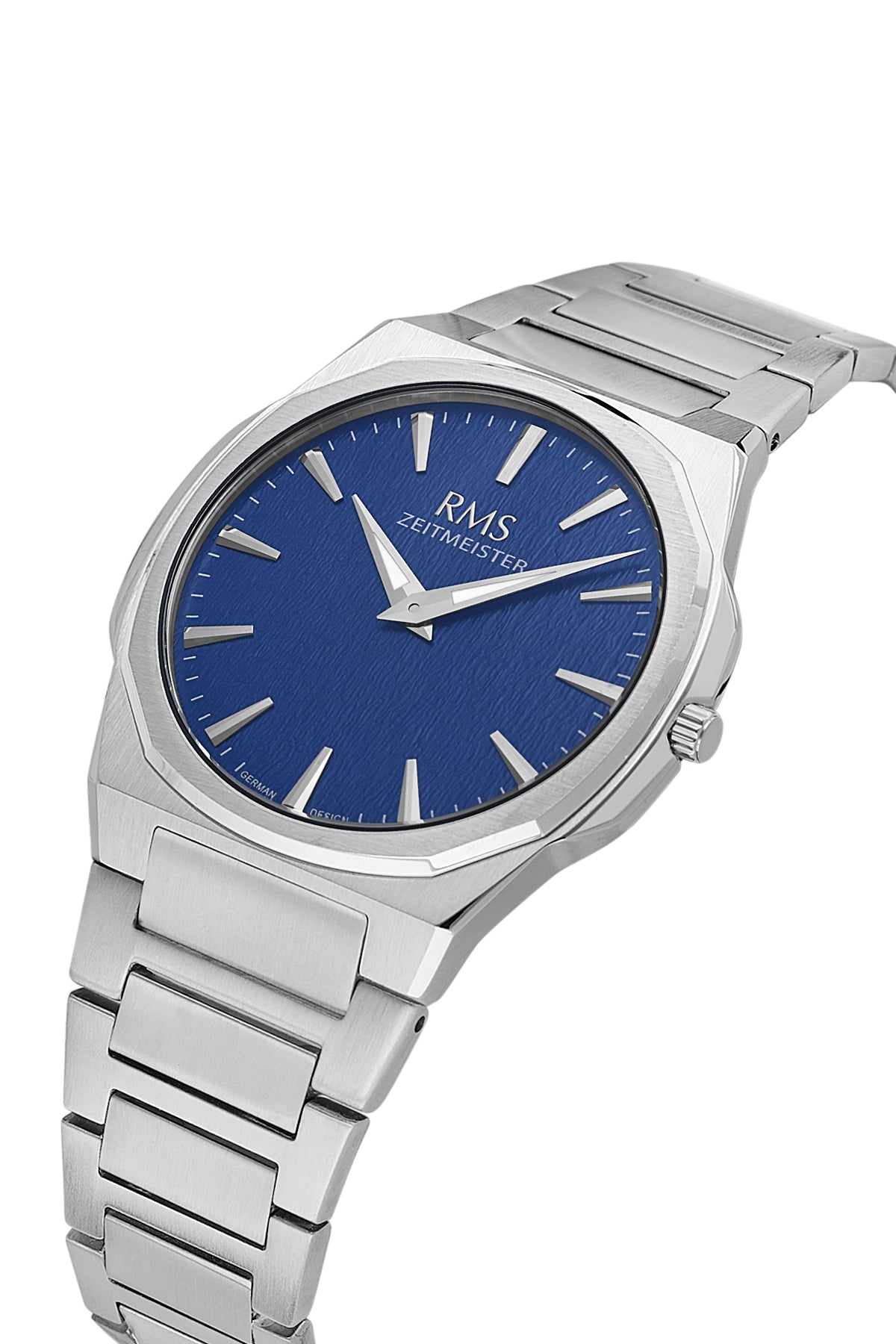 RMS Men's Blue Dial Silver Stainless Steel Watch - RMS.1.AG2180.13