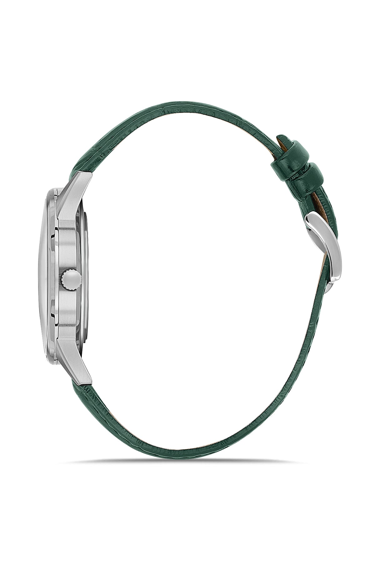 RMS Men's Green Dial Silver Calendar Leather Watch - RMS.1.AG2194.99