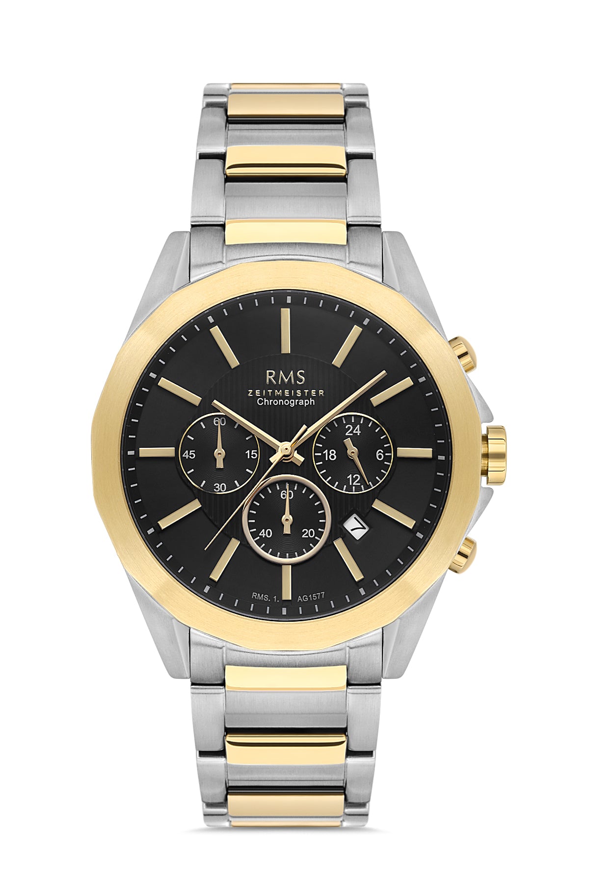 RMS Men's Watch with a Black Dial and Yellow White Plating - RMS.1.AG1577.08