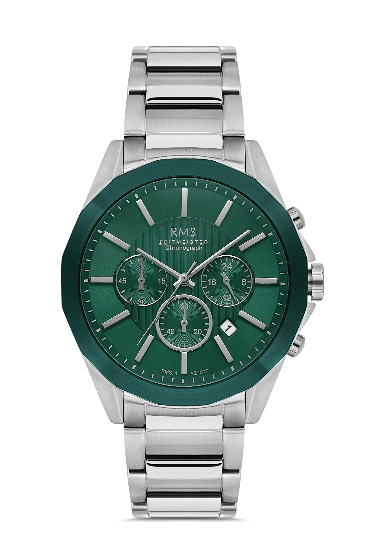 RMS Men's Watch with a Green Dial and Silver Plating - RMS.1.AG1577.04