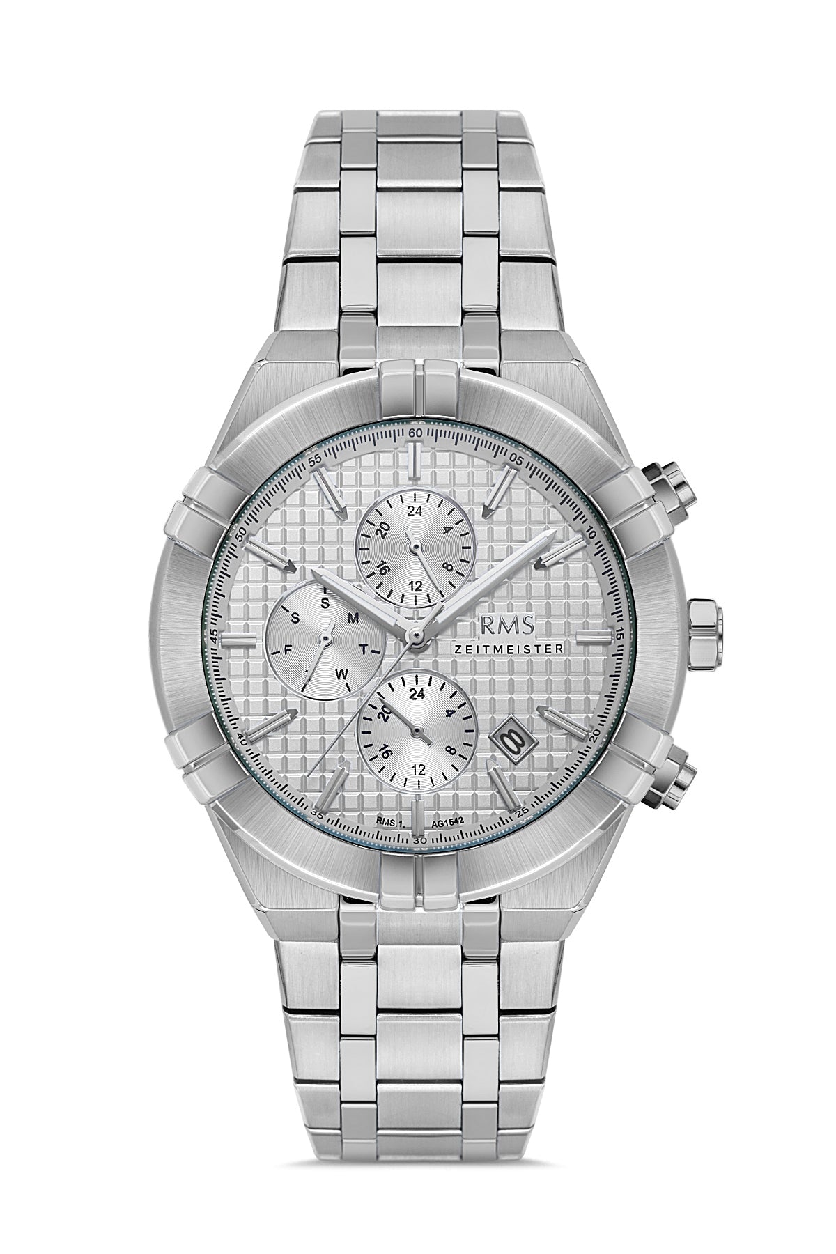 RMS Silver Dial Silver Coated Men's Watch - RMS.1.AG1542.01