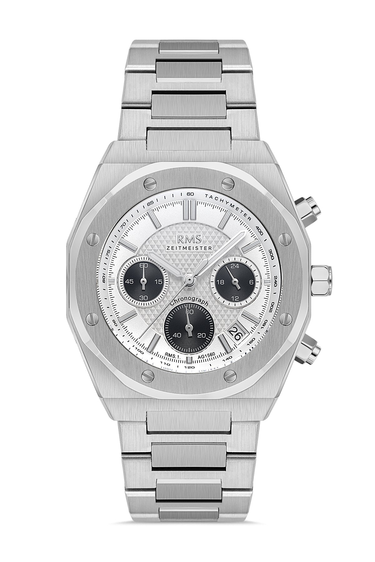 RMS Silver Dial Silver-Plated Men's Watch - RMS.1.AG1560.01
